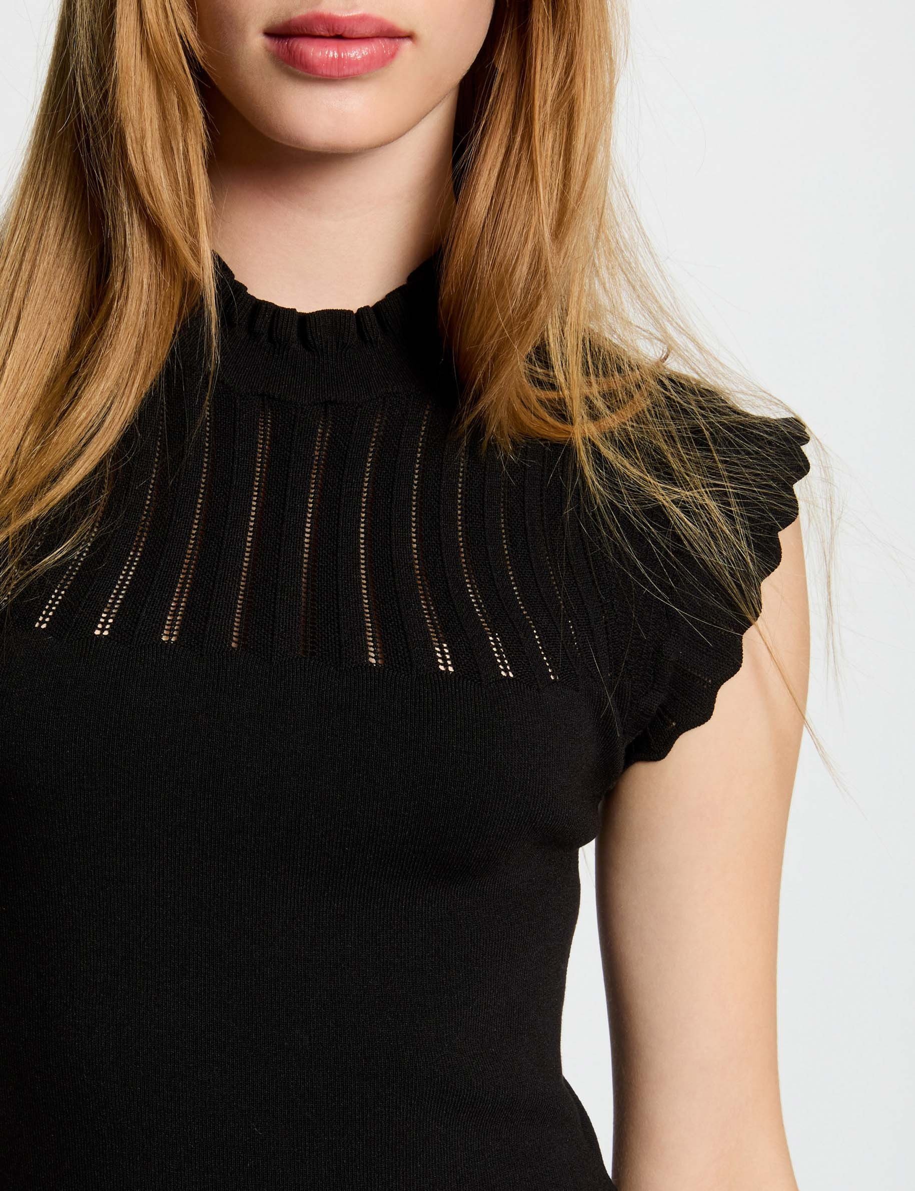 robe tricot courte trapeze noir femme Robe tricot courte trapèze noir femme