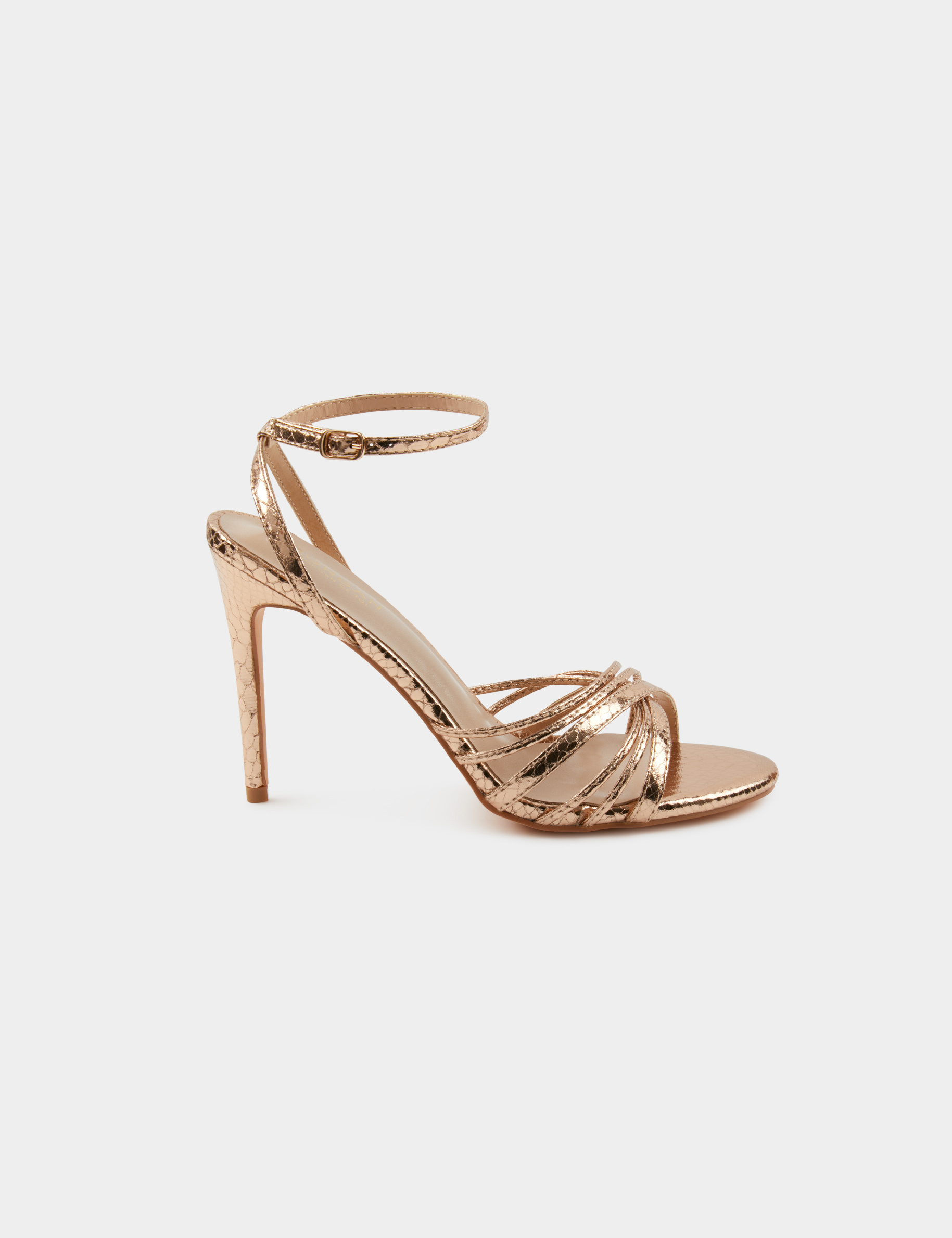 Sandales à talons avec brides rose femme Sandales à talons avec brides rose femme