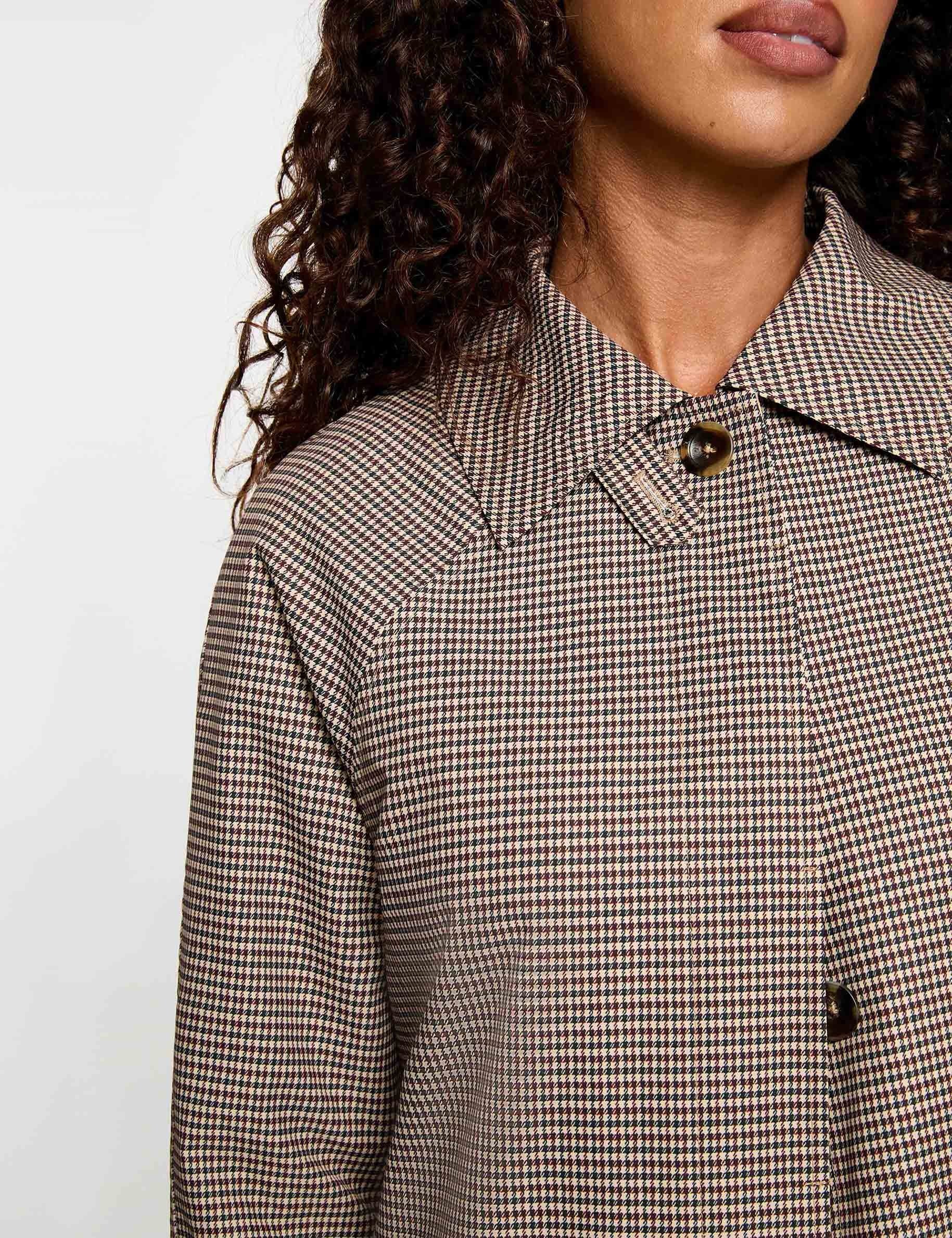 Trench ceintur&eacute; manches longues multicolore femme