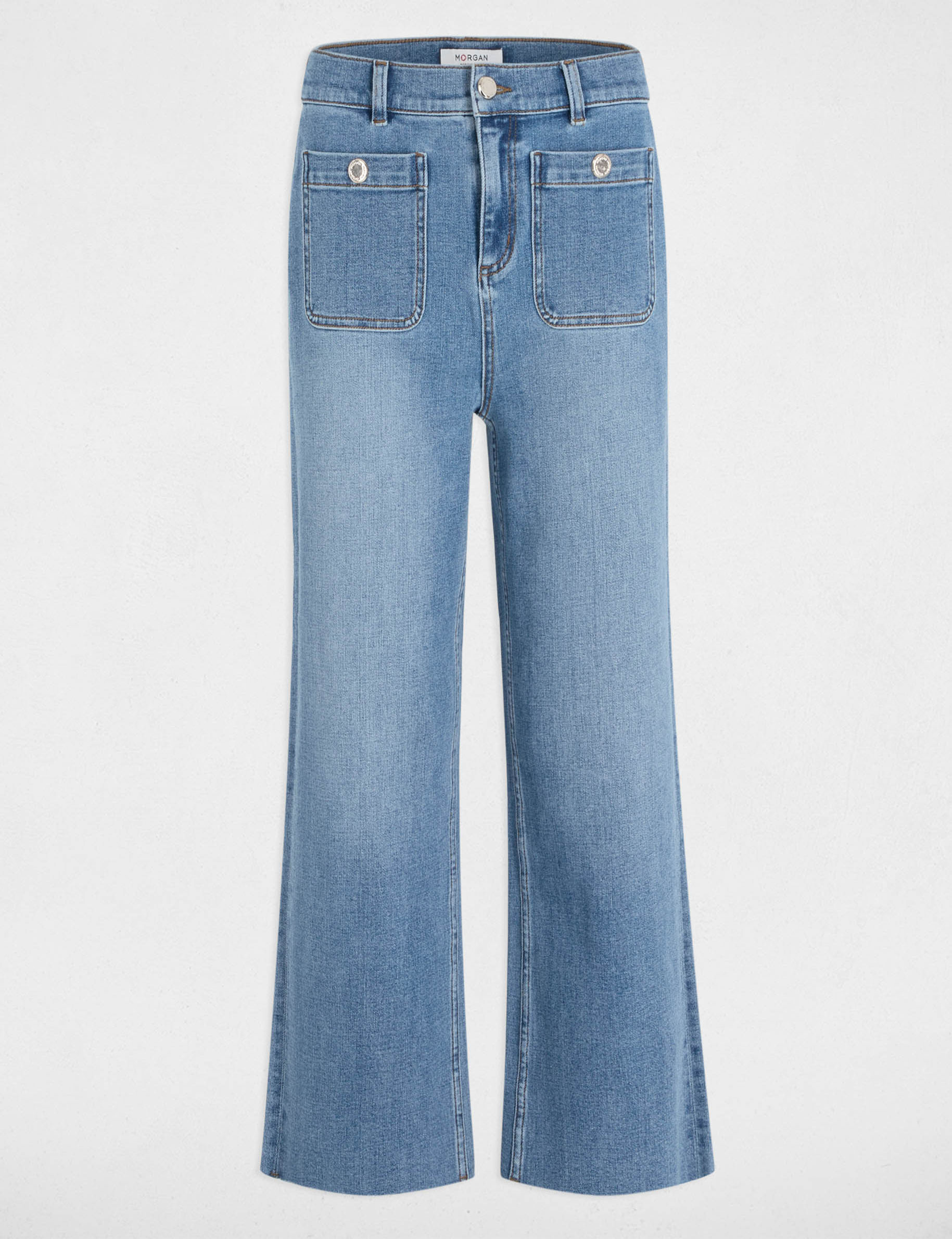 pantalon jambe large 78eme denim stone femme Pantalon jambe large 7/8ème denim stone femme