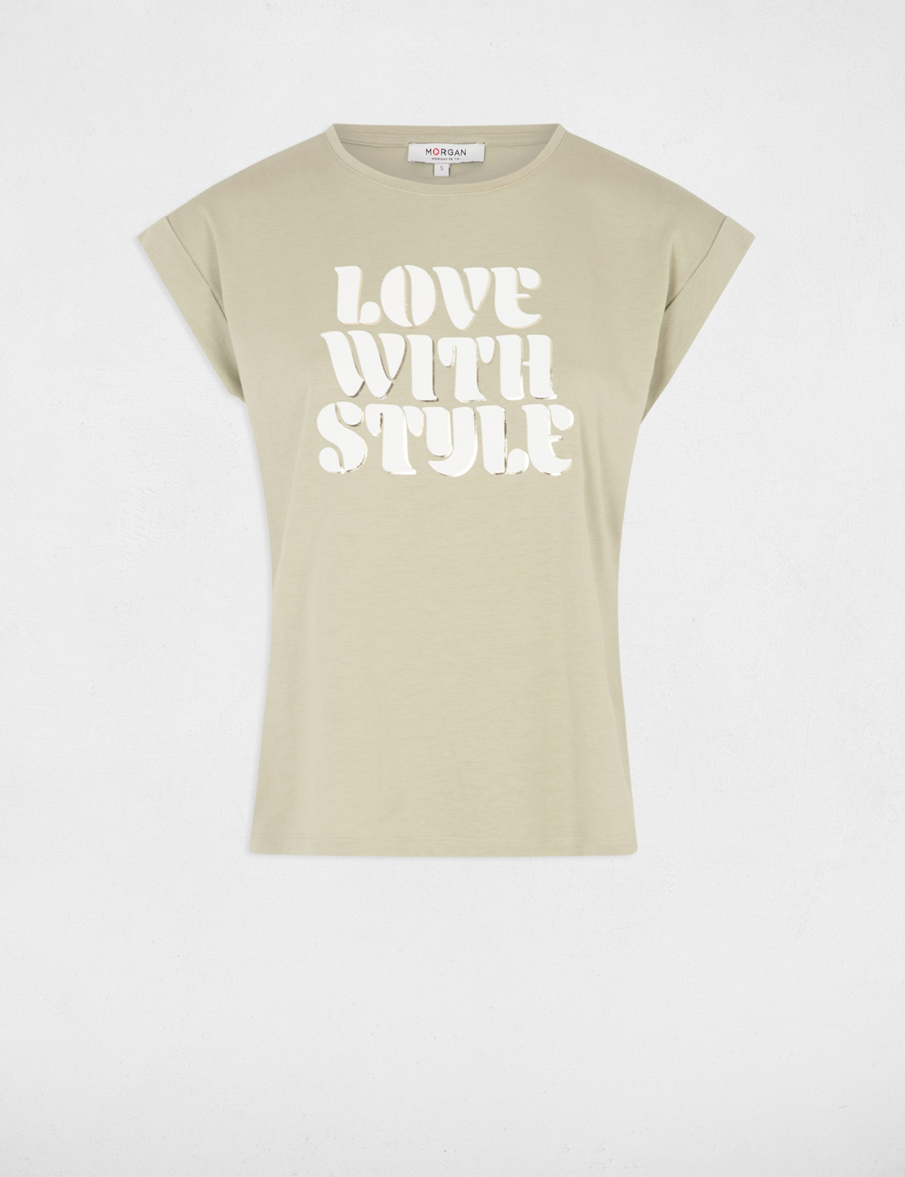 t shirt a inscription vert clair femme T-shirt à inscription vert clair femme