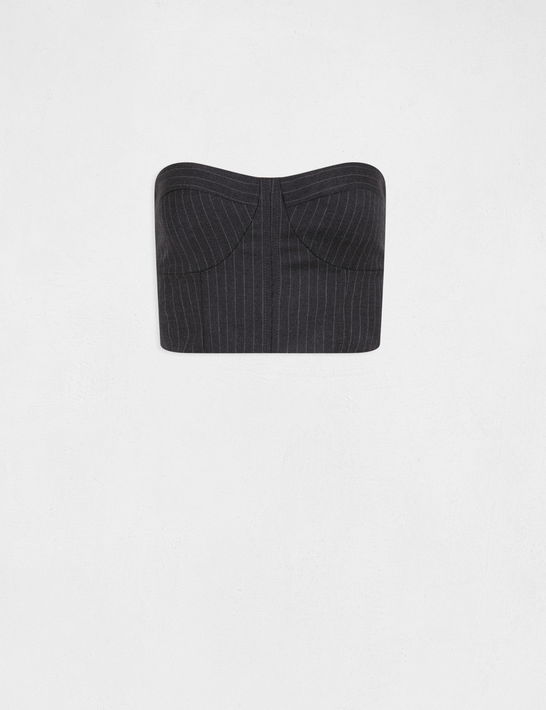 Bustier sans manches à rayures gris anthracite femme Bustier sans manches à rayures gris anthracite femme