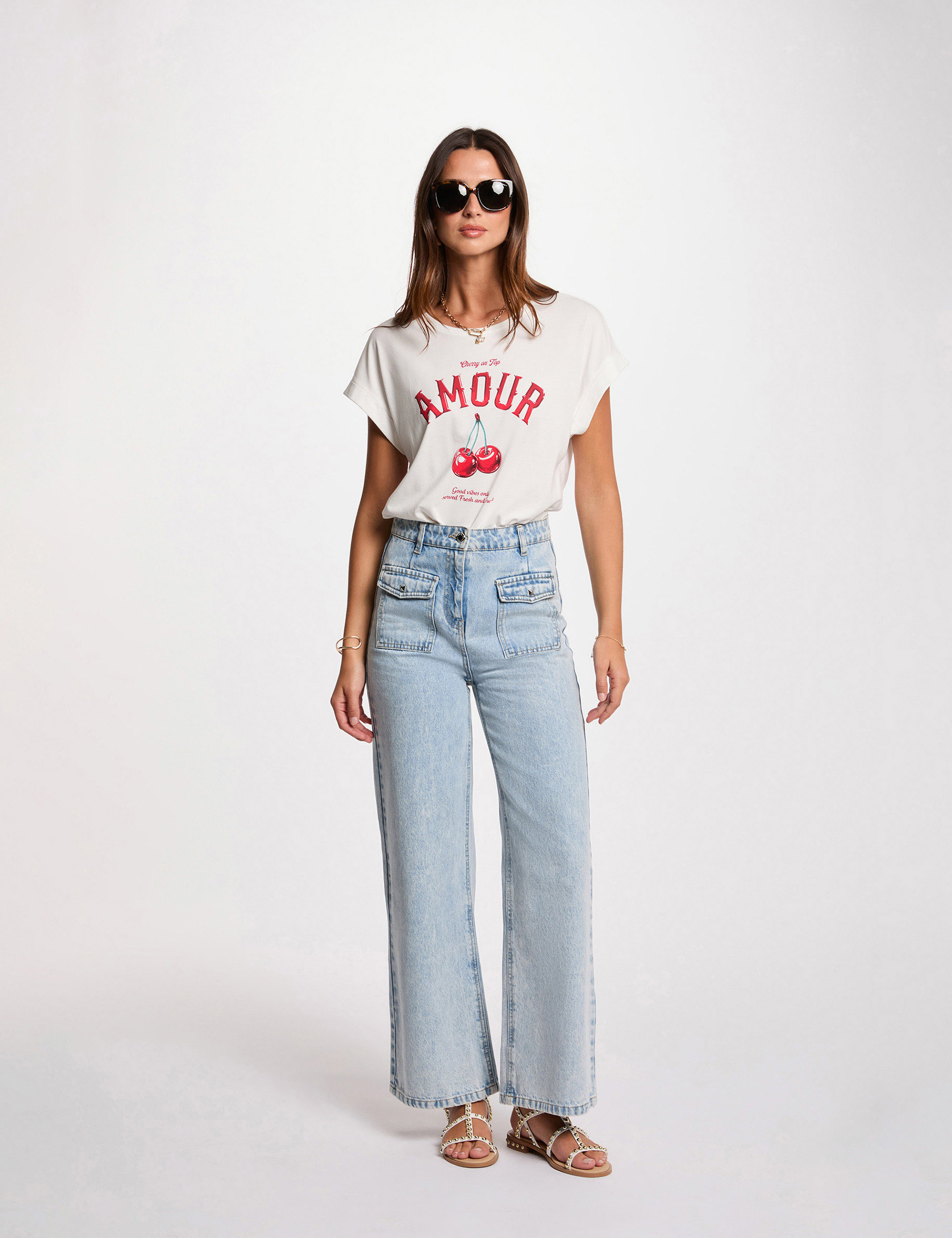 t shirt a inscription blanc femme T-shirt à inscription blanc femme