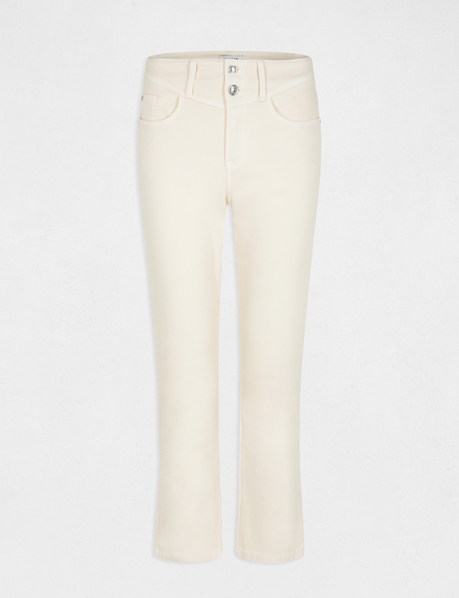 Pantalon droit 7/8ème ivoire femme