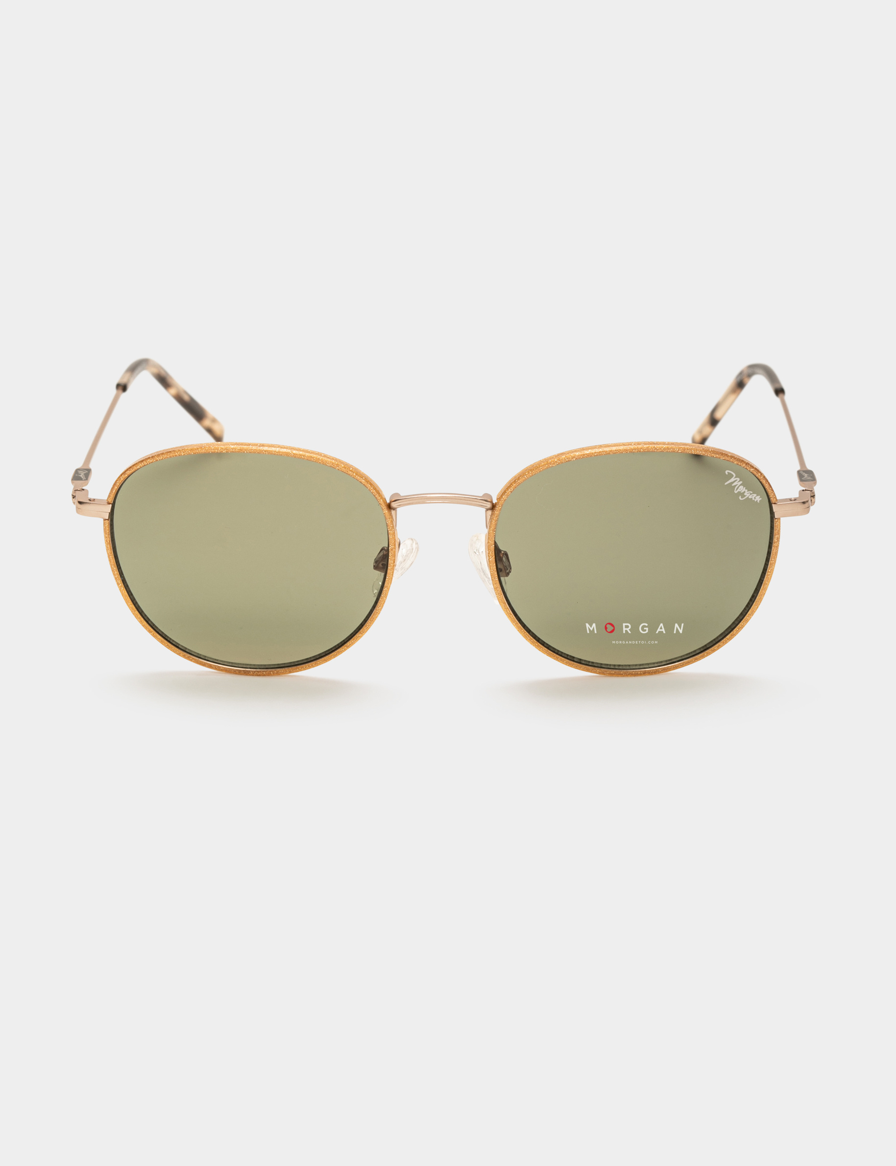 Lunettes de soleil arrondies dore femme