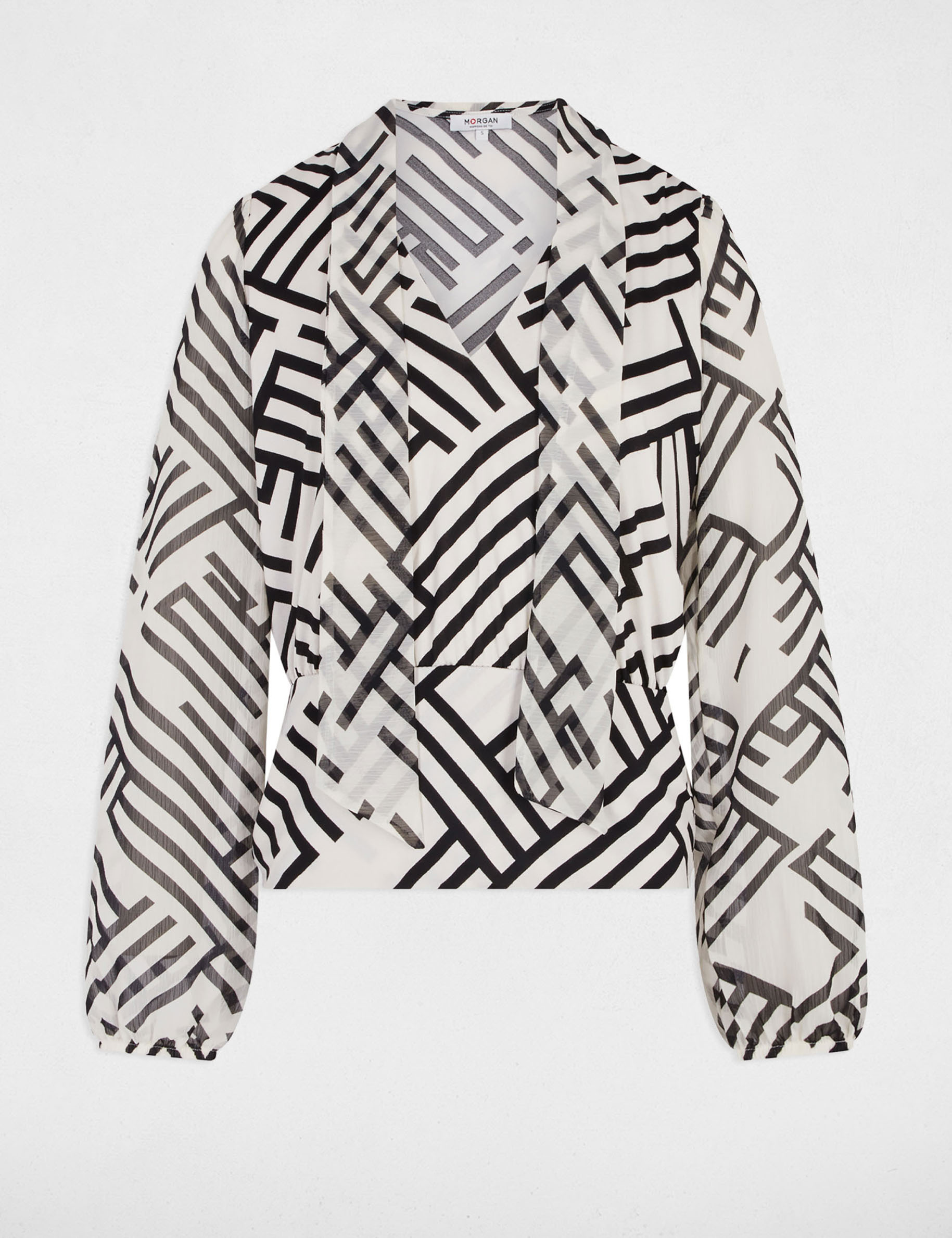 top manches longues imprime blanc femme Top manches longues imprimé blanc femme