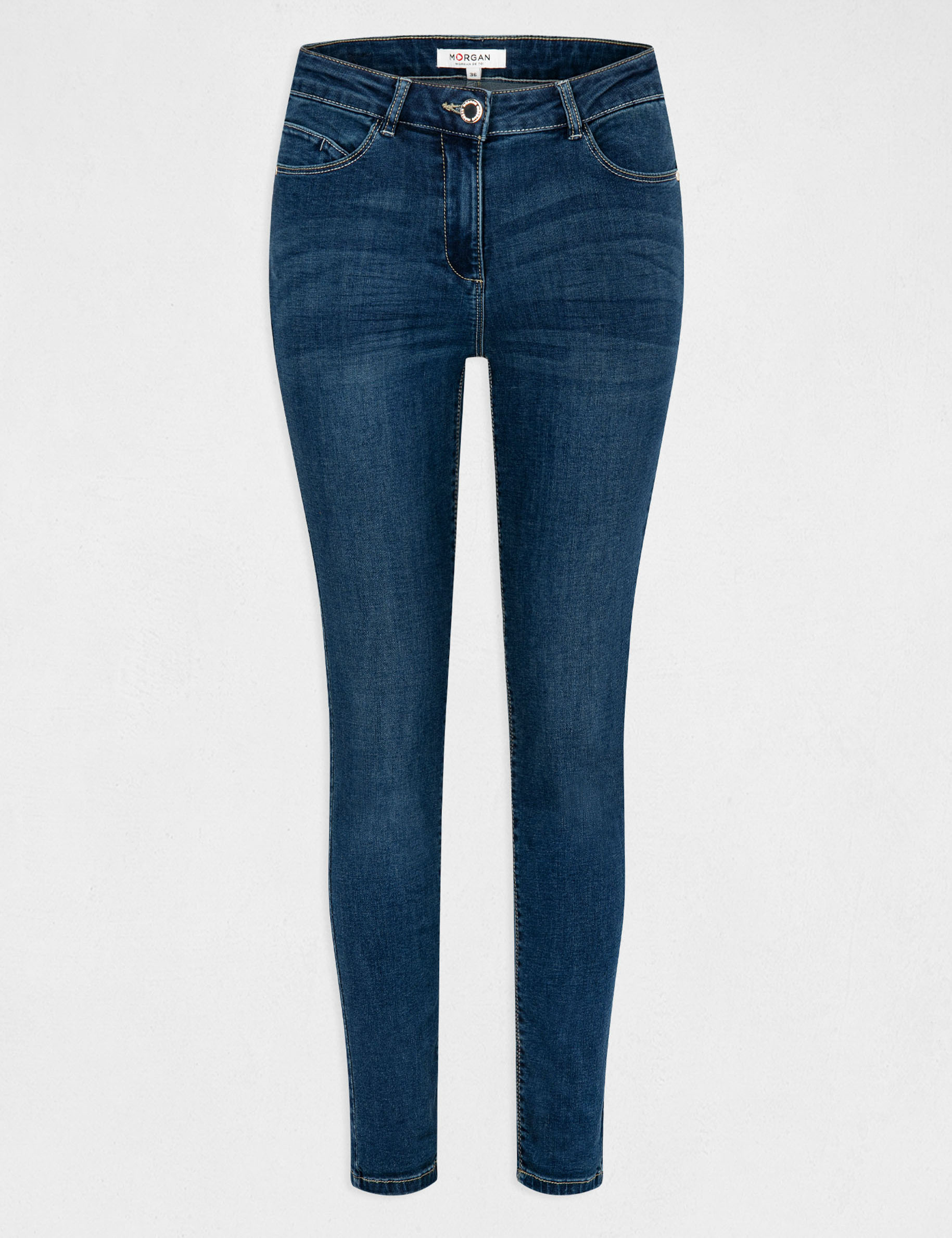 Jeans slim taille haute 7/8ème jean brut femme Jeans slim taille haute 7/8ème jean brut femme