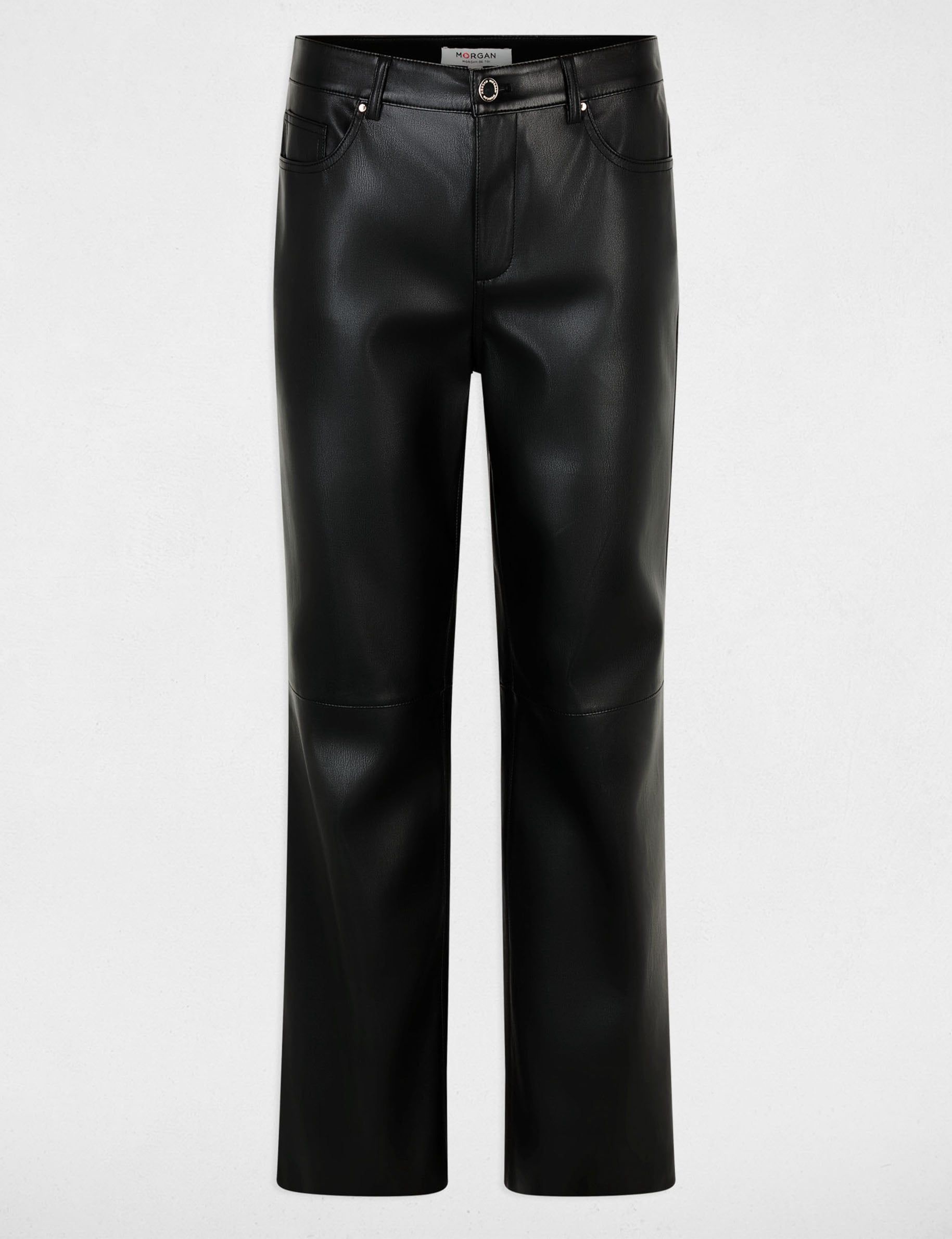 Pantalon bootcut similicuir noir femme