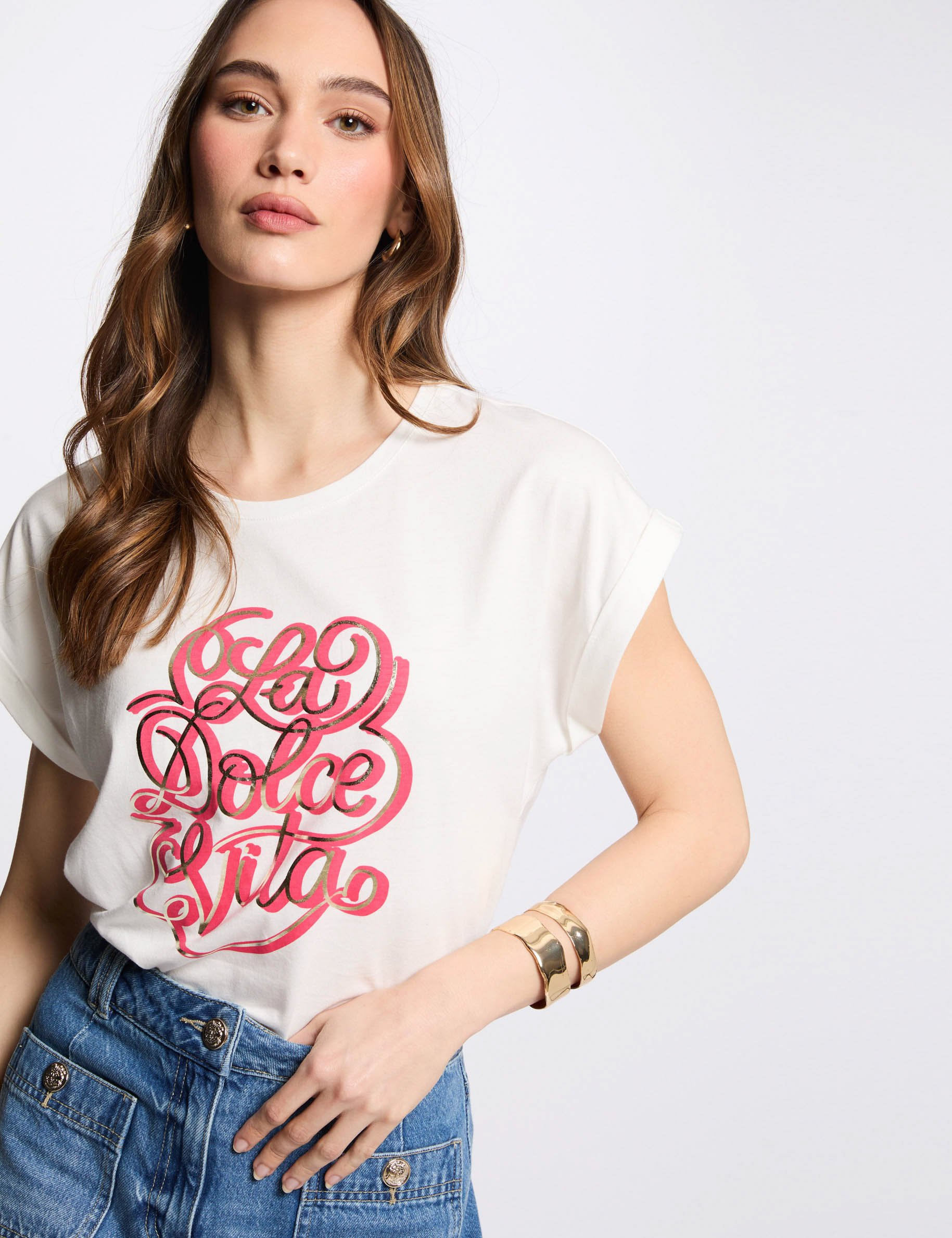 t shirt a inscription blanc femme T-shirt à inscription blanc femme
