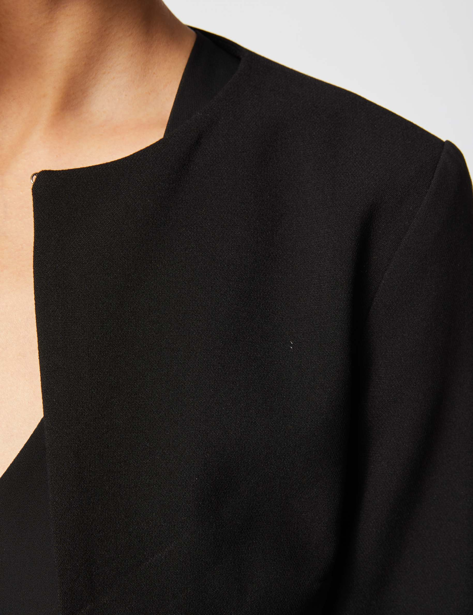 Veste boléro droite manches 3/4 noir femme Veste boléro droite manches 3/4 noir femme