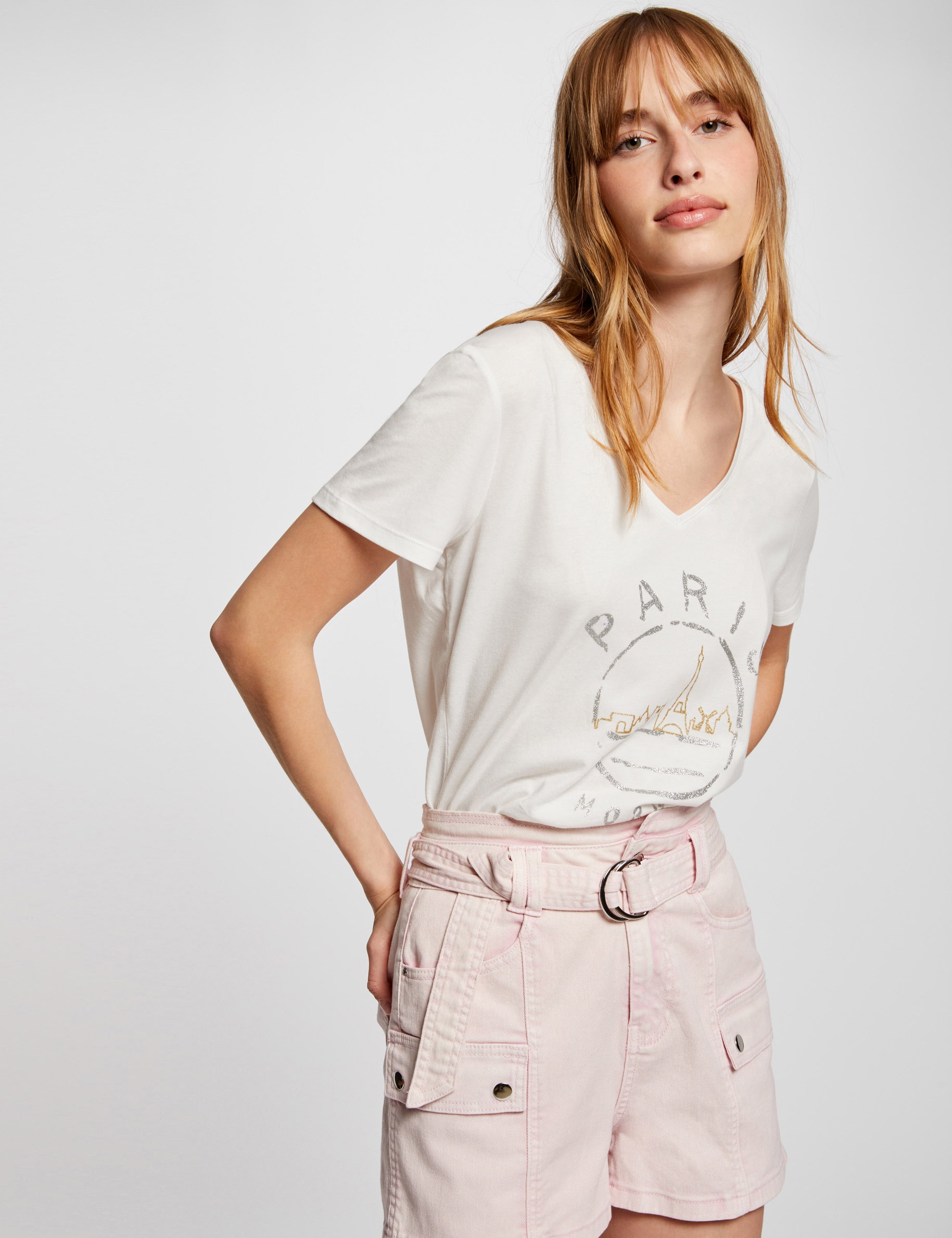 t shirt a inscription ecru femme T-shirt à inscription ecru femme
