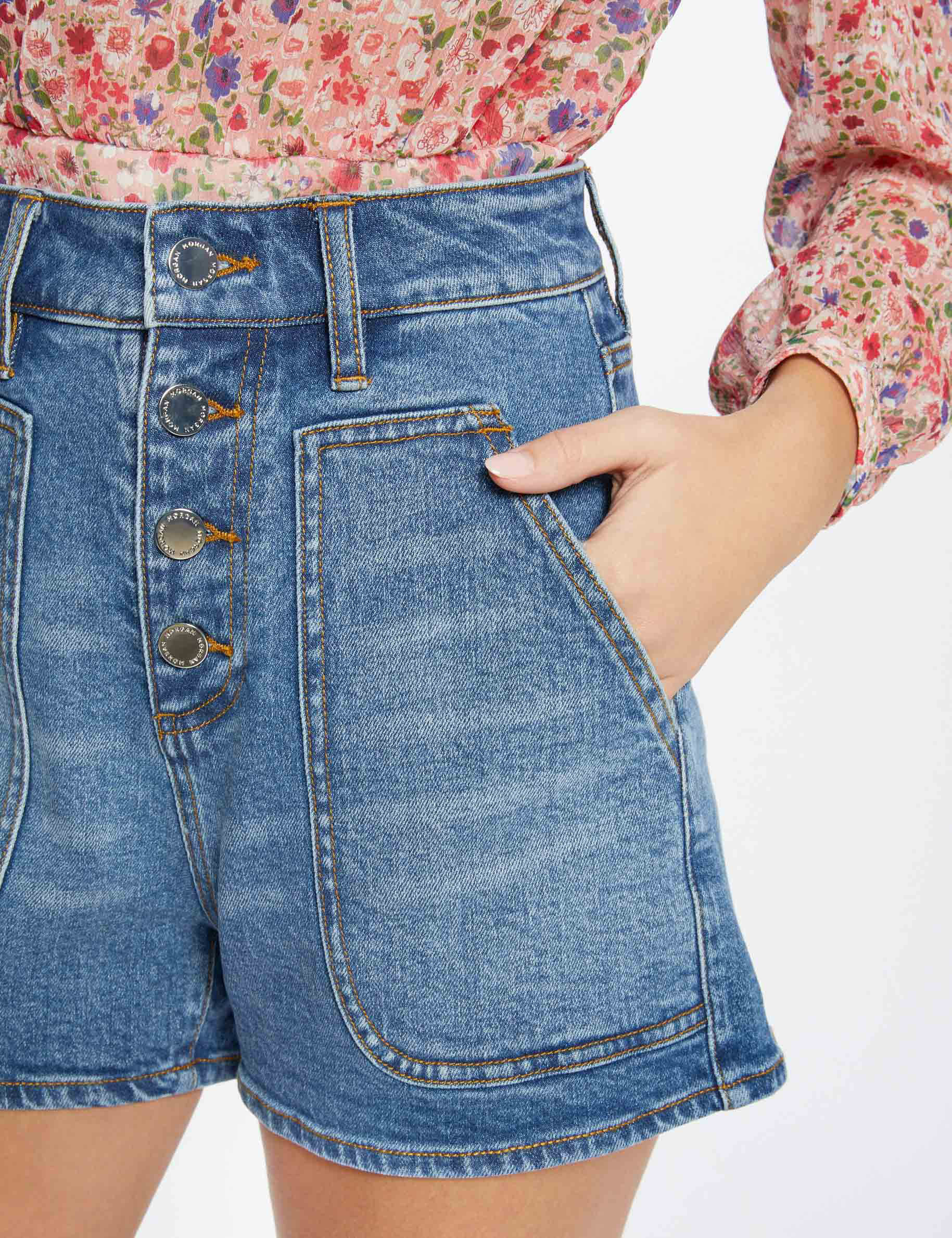 Short mom taille haute en jean jean stone femme Short mom taille haute en jean jean stone femme