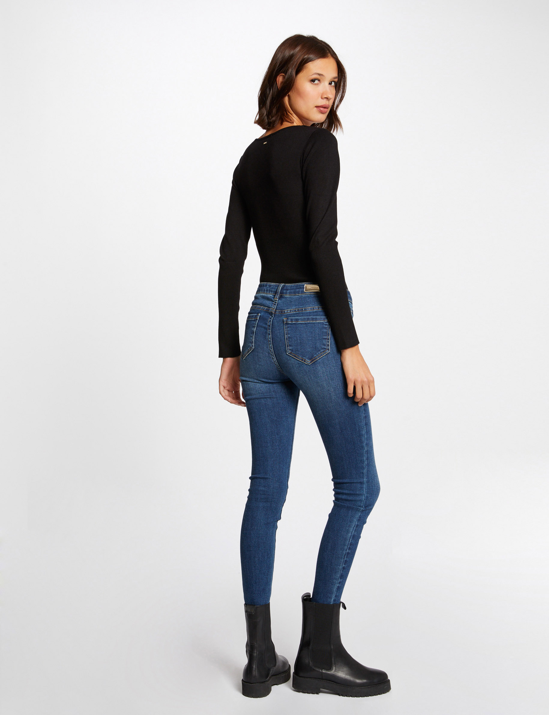 Pull Morgan Manches Longues - Détail Zip - Viscose Et Polyamide - Coupe Ajustée