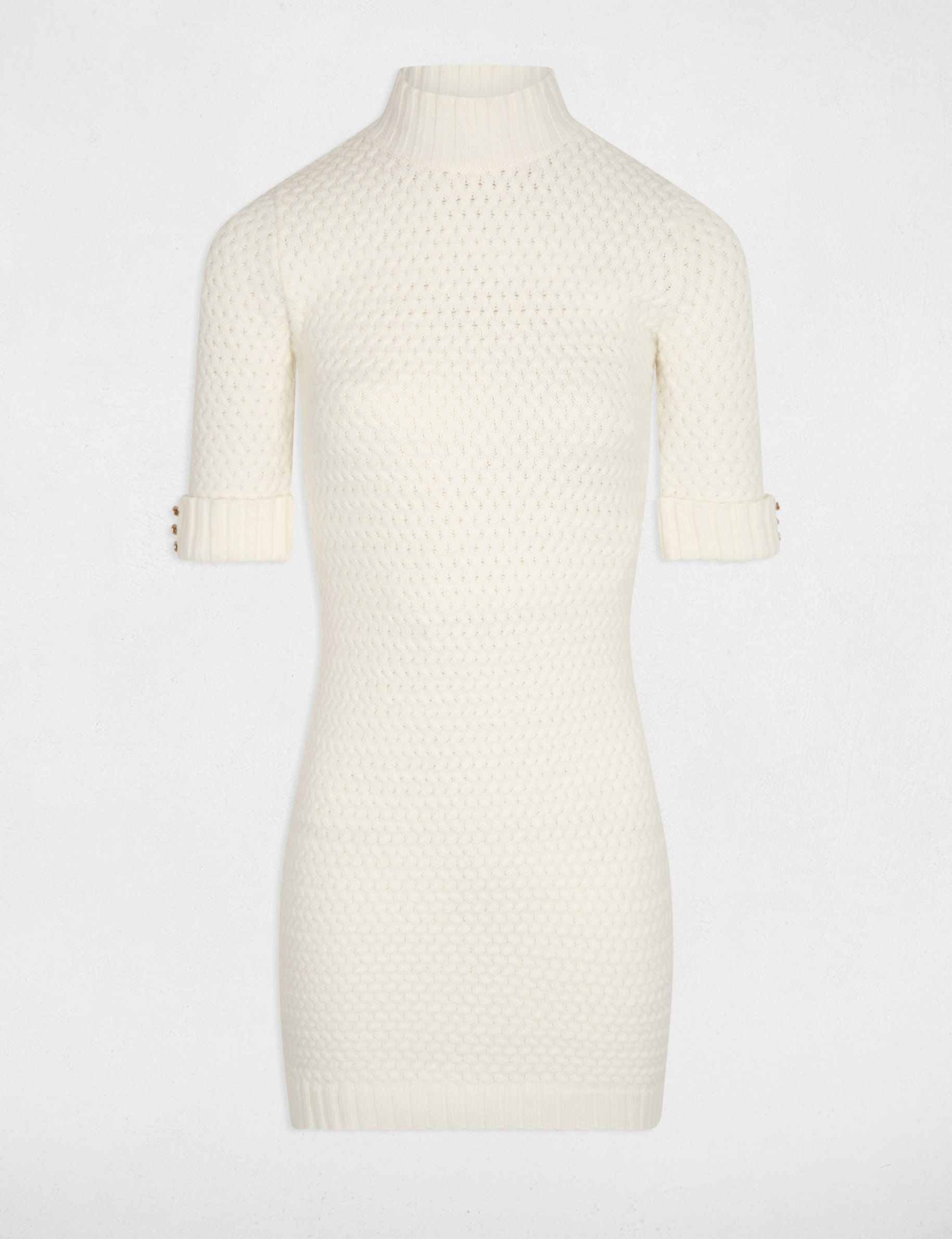 robe tricot courte ajustee ecru femme Robe tricot courte ajustée ecru femme
