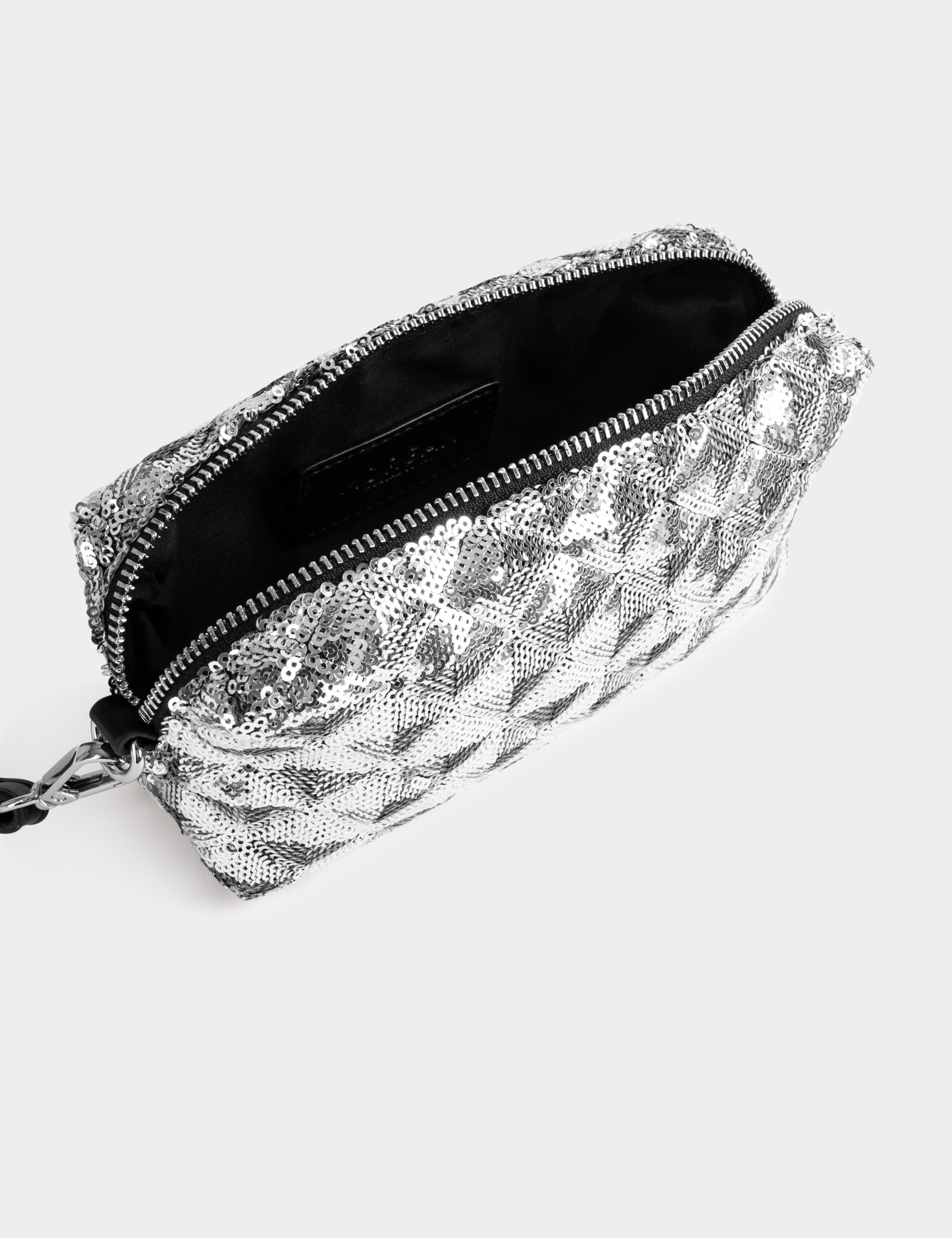 Trousse de maquillage à sequins argente femme Trousse de maquillage à sequins argente femme