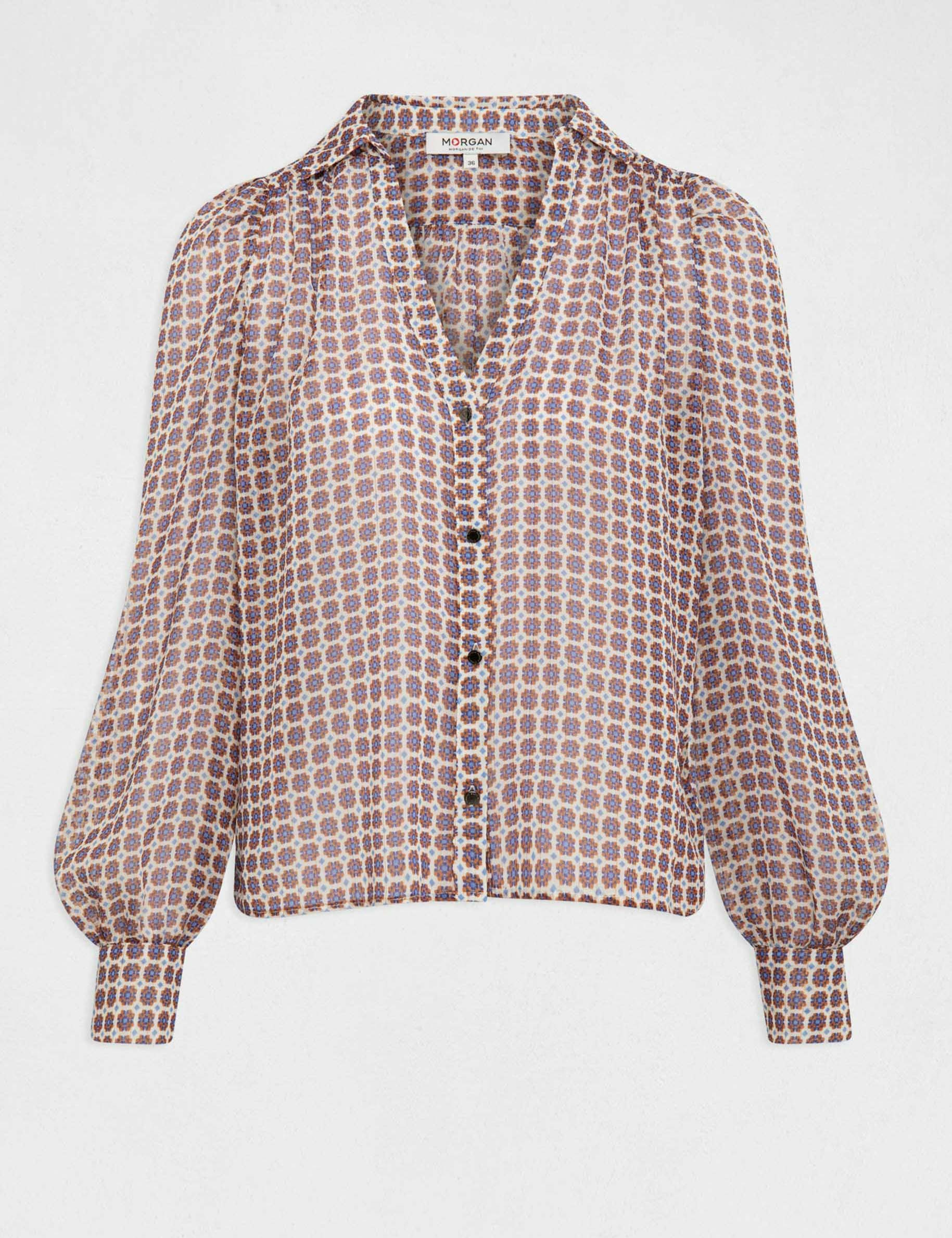 chemise manches longues imprime multico femme Chemise manches longues imprimé multico femme