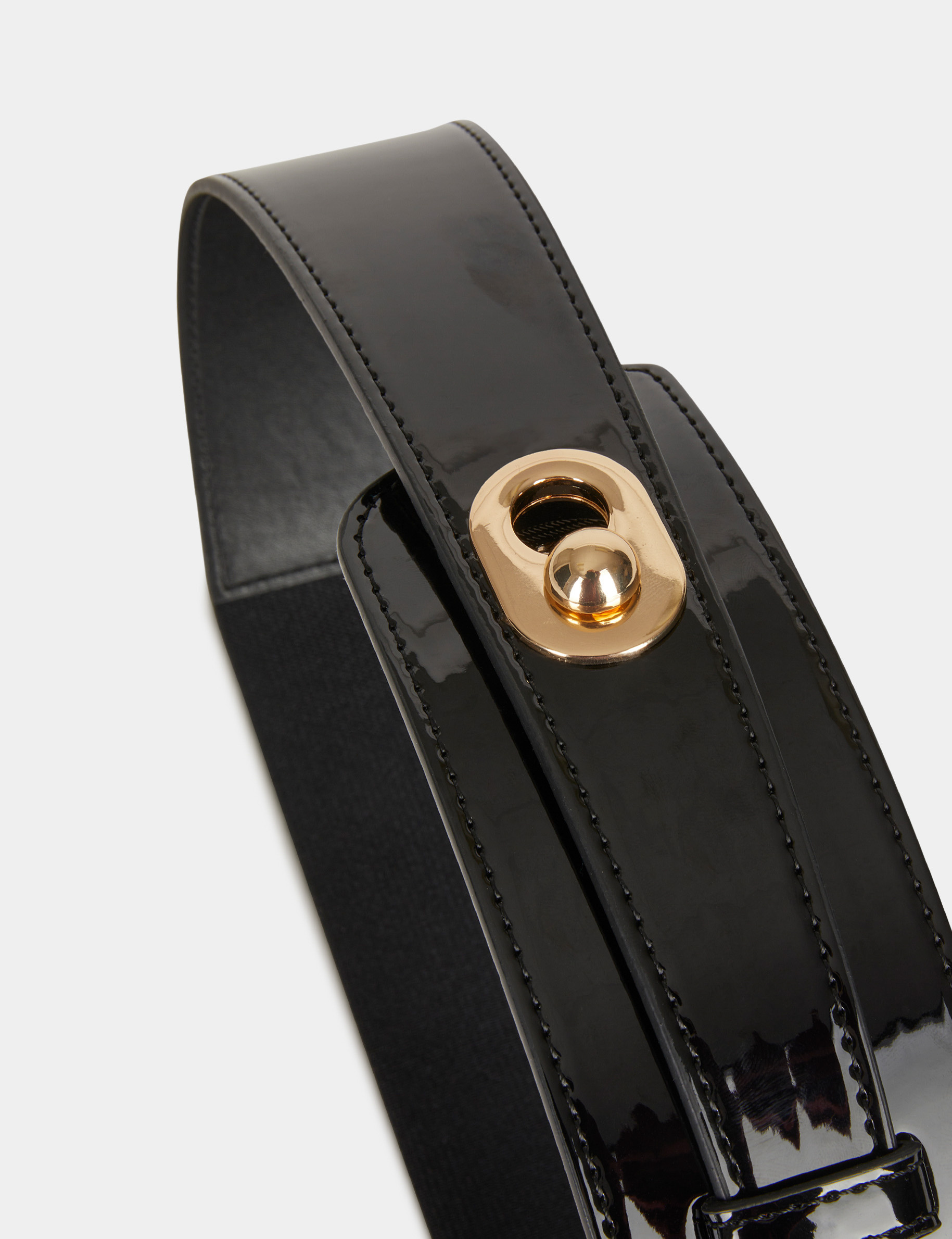 Ceinture &eacute;lastiqu&eacute;e asym&eacute;trique noir femme
