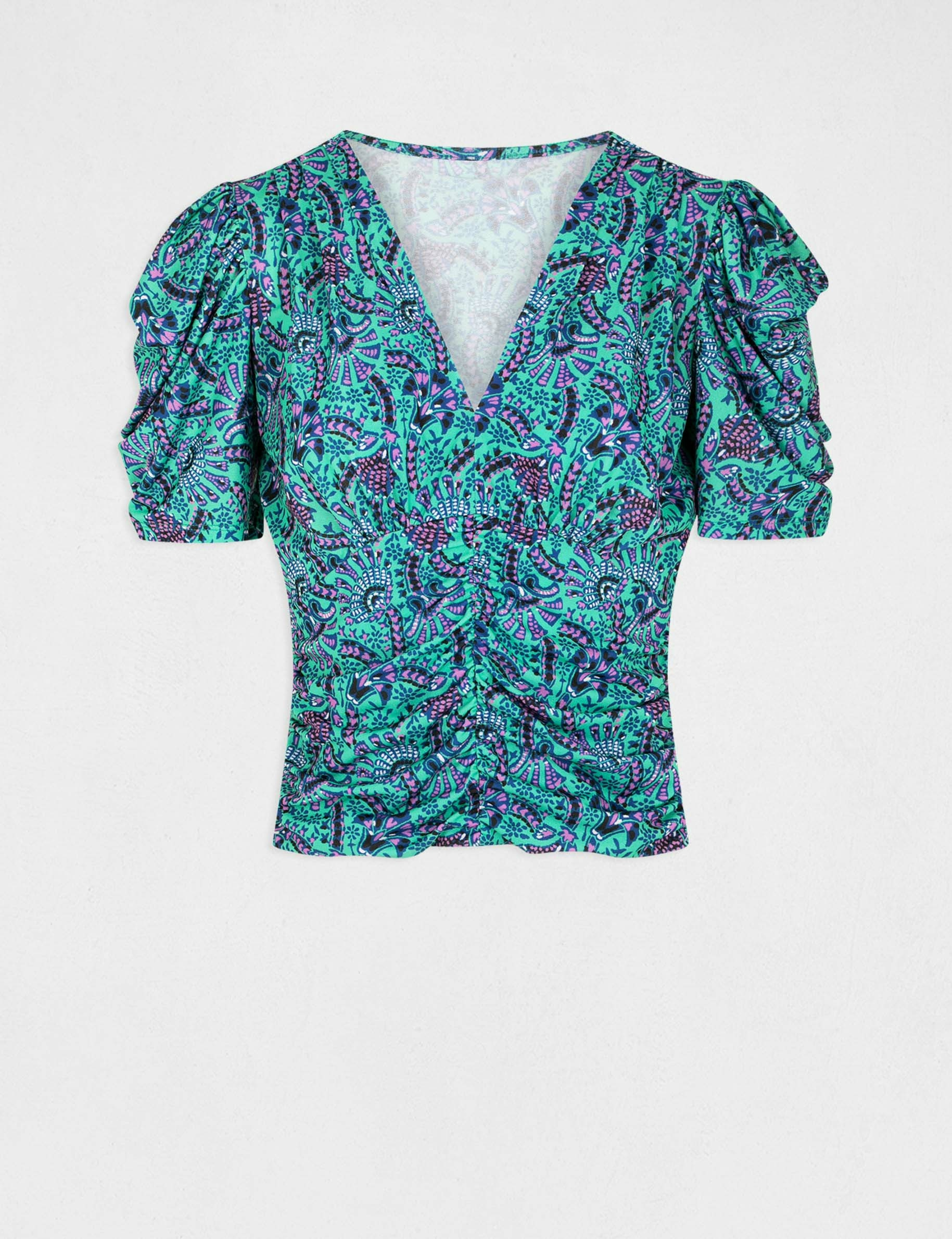 T-shirt manches courtes imprimé abstrait multico femme T-shirt manches courtes imprimé abstrait multico femme