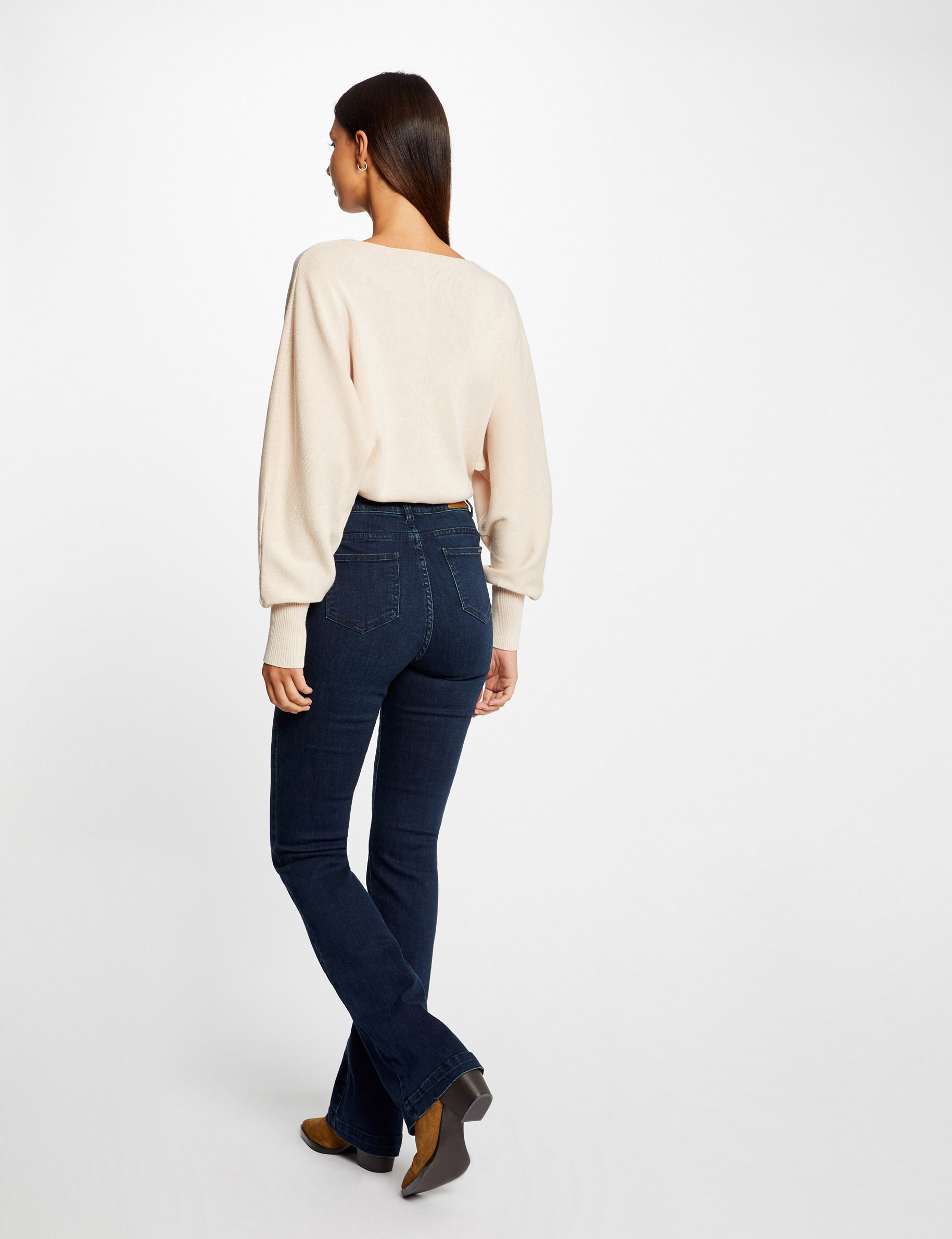 pull manches longues boutons decoratifs rose clair femme Pull manches longues boutons décoratifs rose clair femme