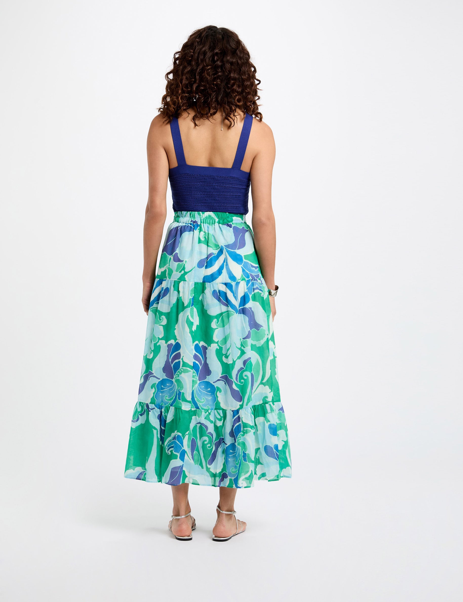 Jupe longue imprim&eacute;e multicolore femme