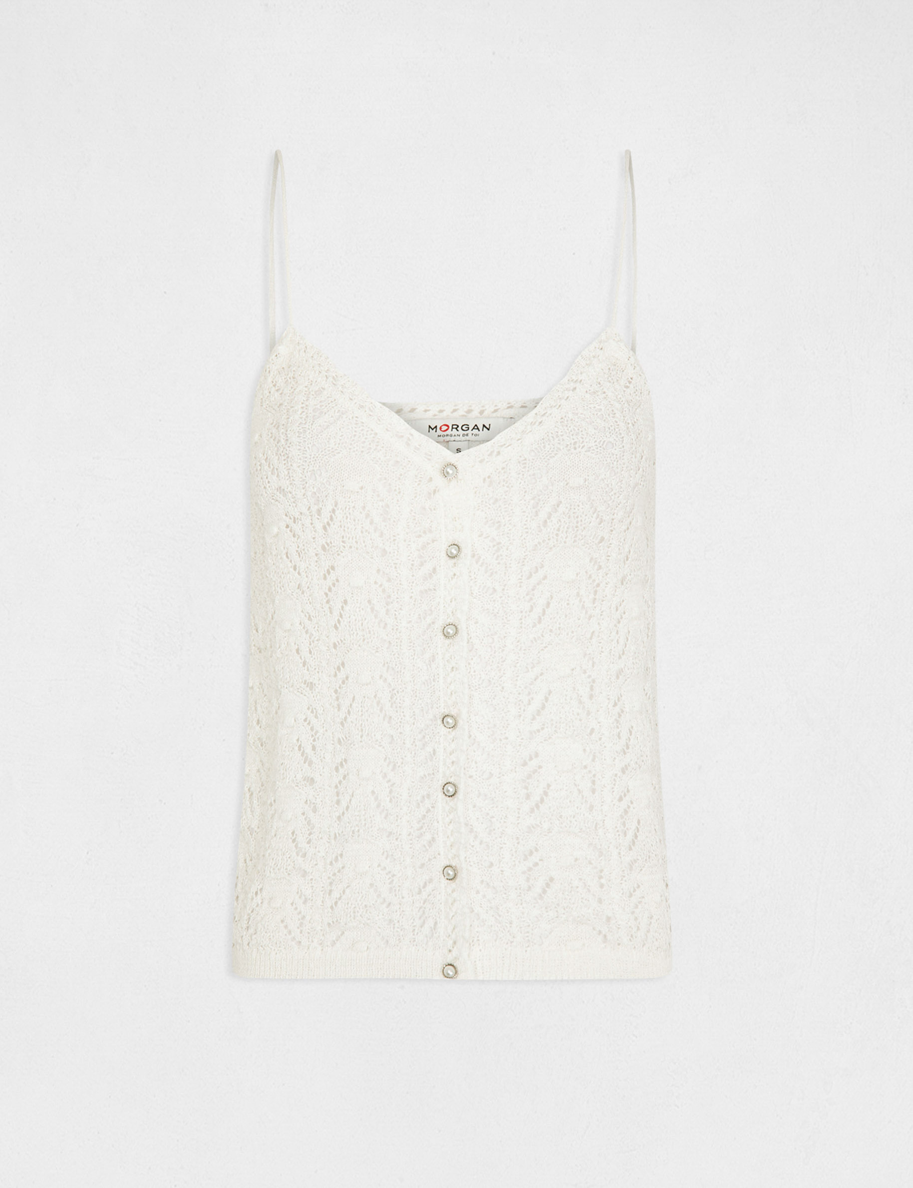Débardeur pull avec col en V ecru femme Débardeur pull avec col en V ecru femme