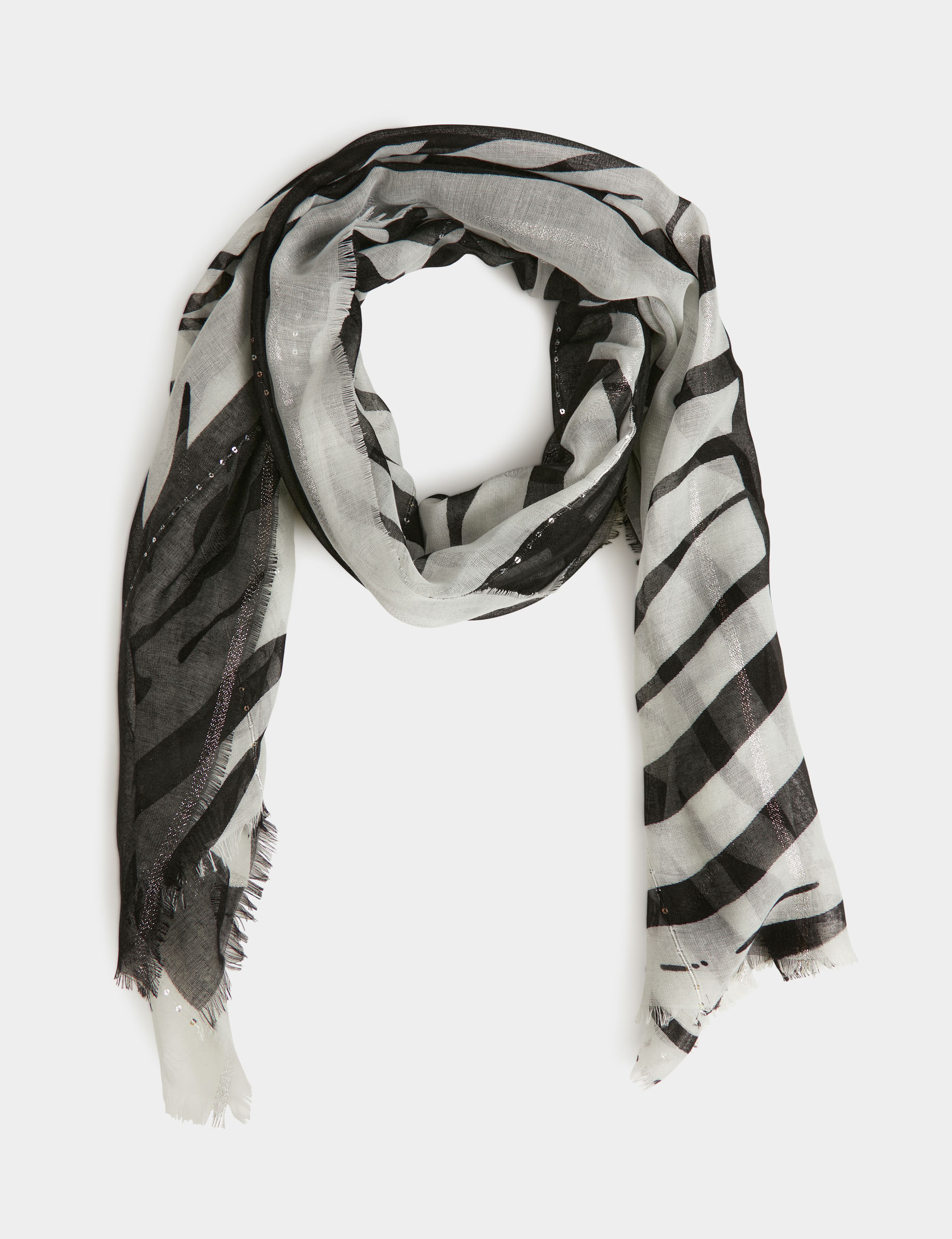 Foulard imprimé zèbre blanc femme Foulard imprimé zèbre blanc femme