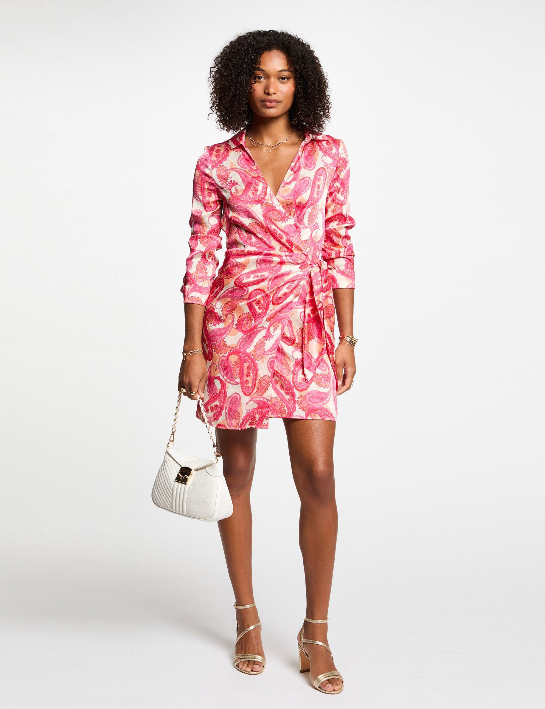 robe courte portefeuille multicolore femme Robe courte portefeuille multicolore femme