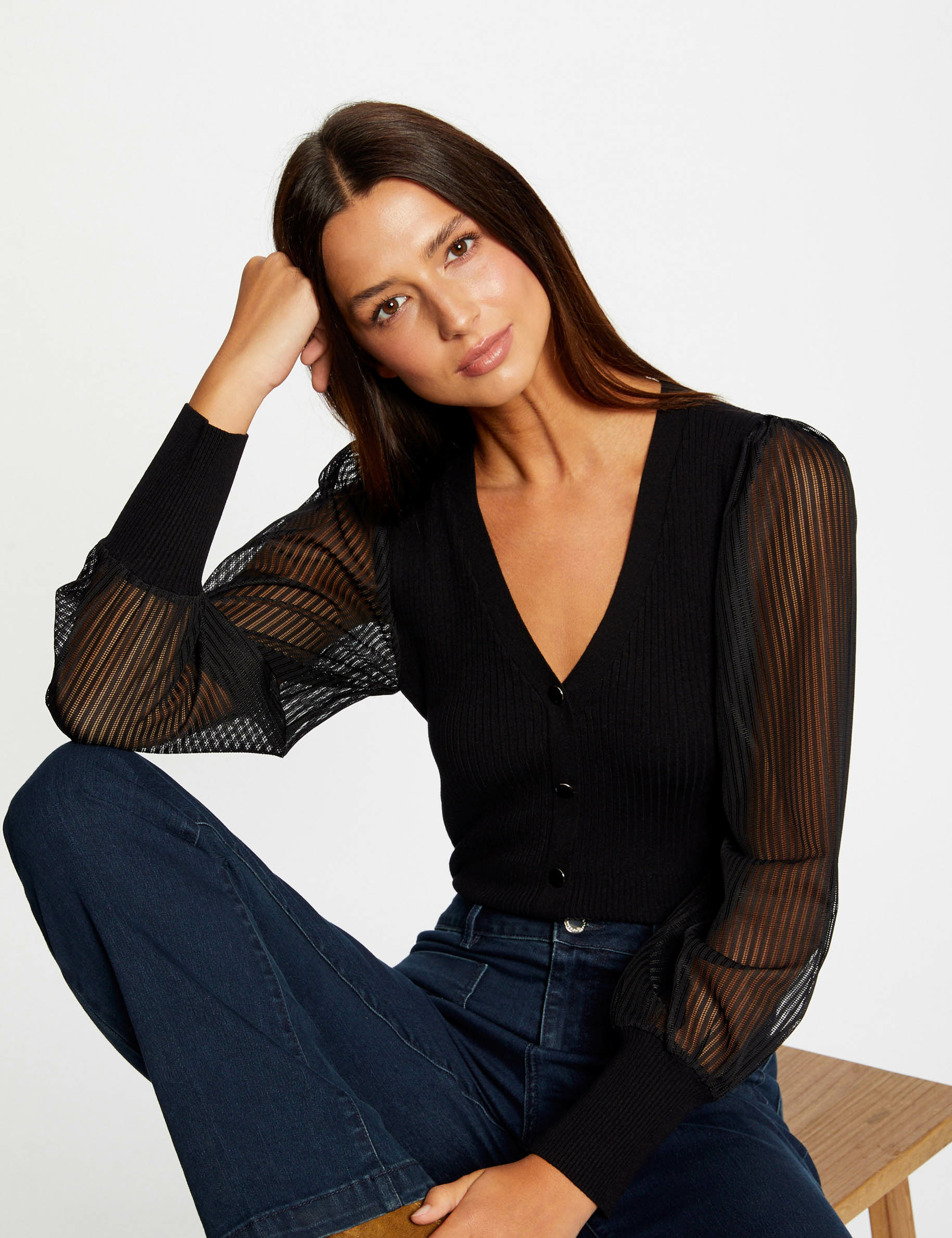 pull manches longues en dentelle noir femme Pull manches longues en dentelle noir femme