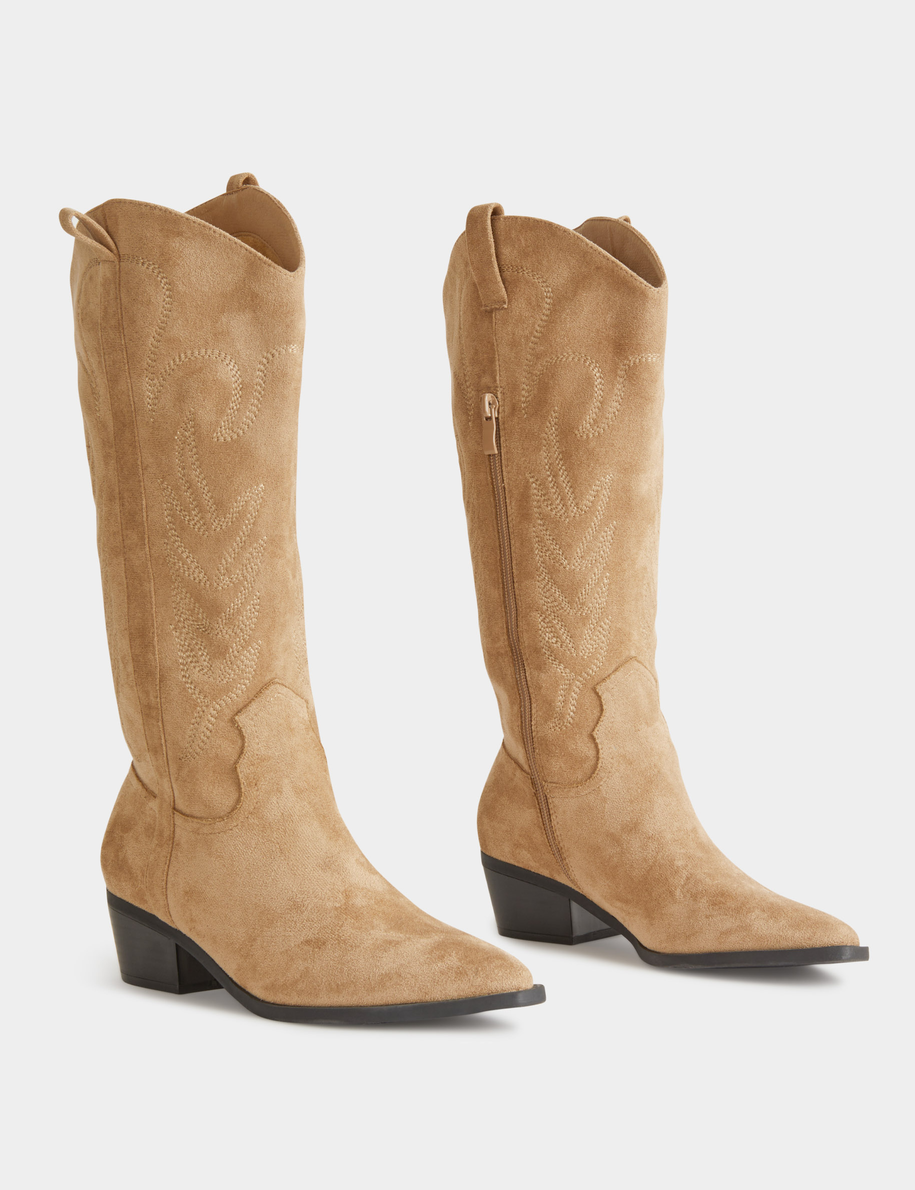 bottines western a talons sable femme Bottines western à talons sable femme