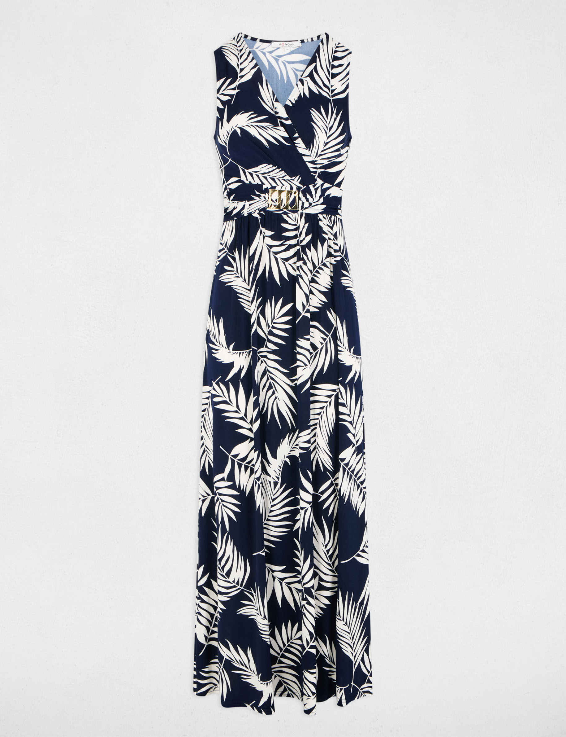 Robe longue droite imprim&eacute;e multicolore femme