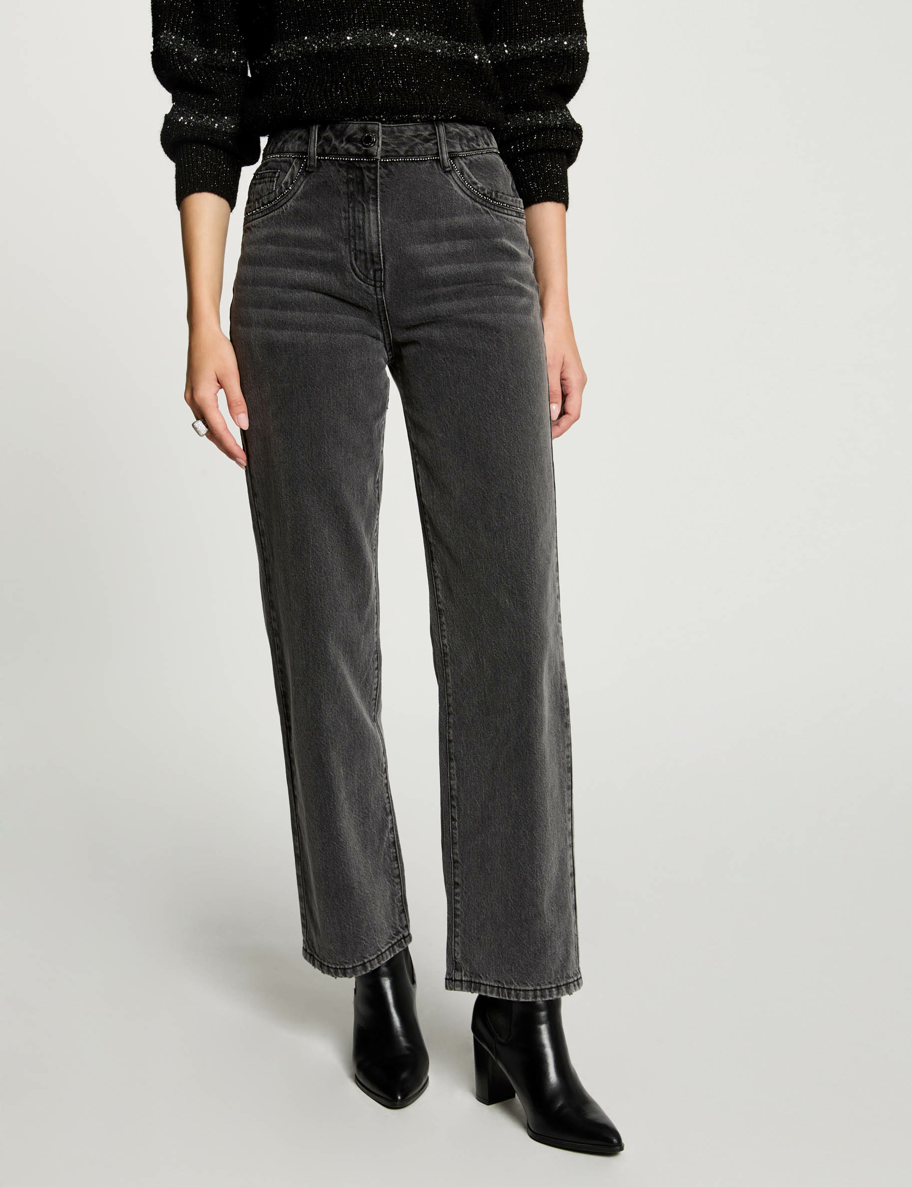 Jean mom gris clair online