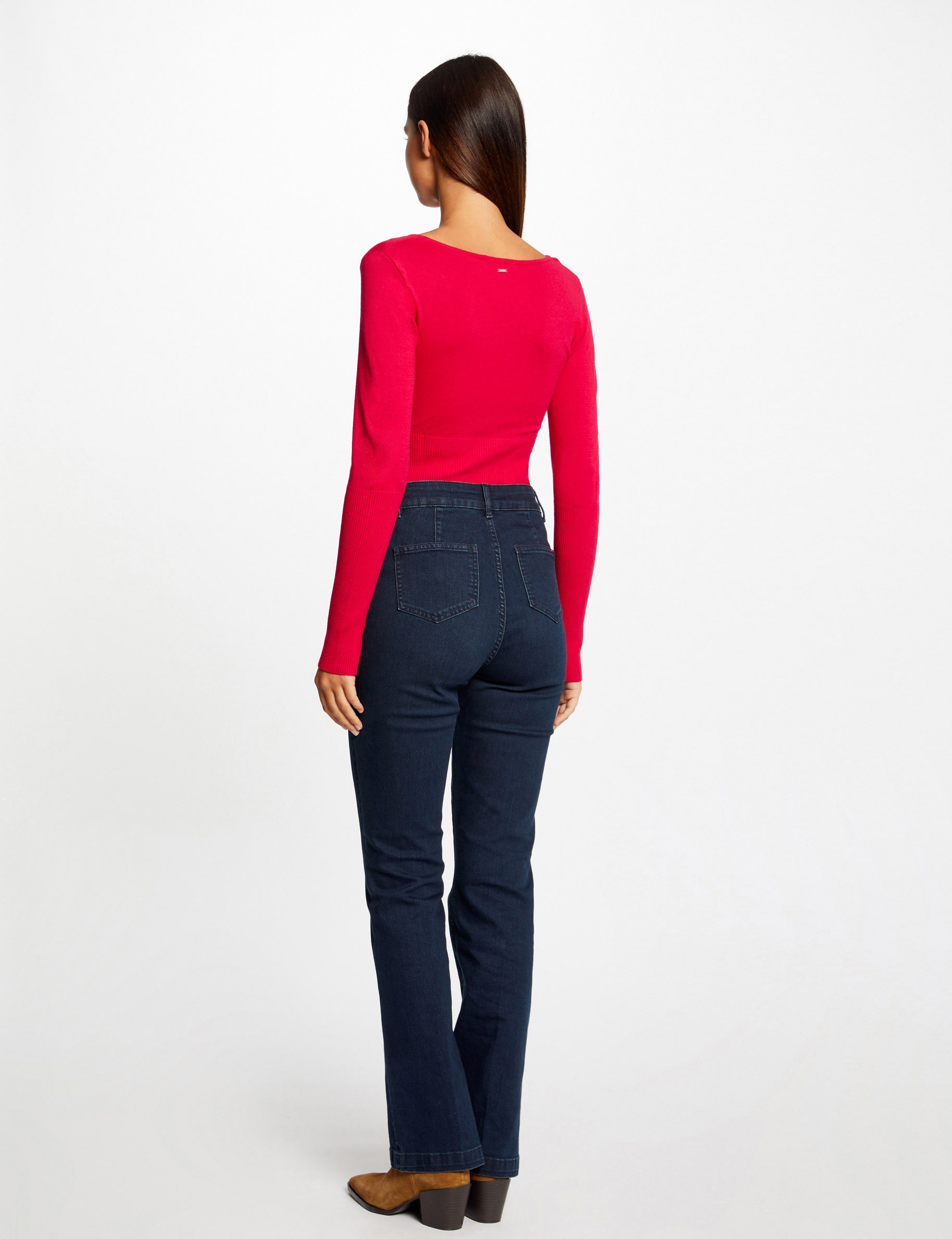 pull manches longues a detail zippe rose moyen femme Pull manches longues à détail zippé rose moyen femme