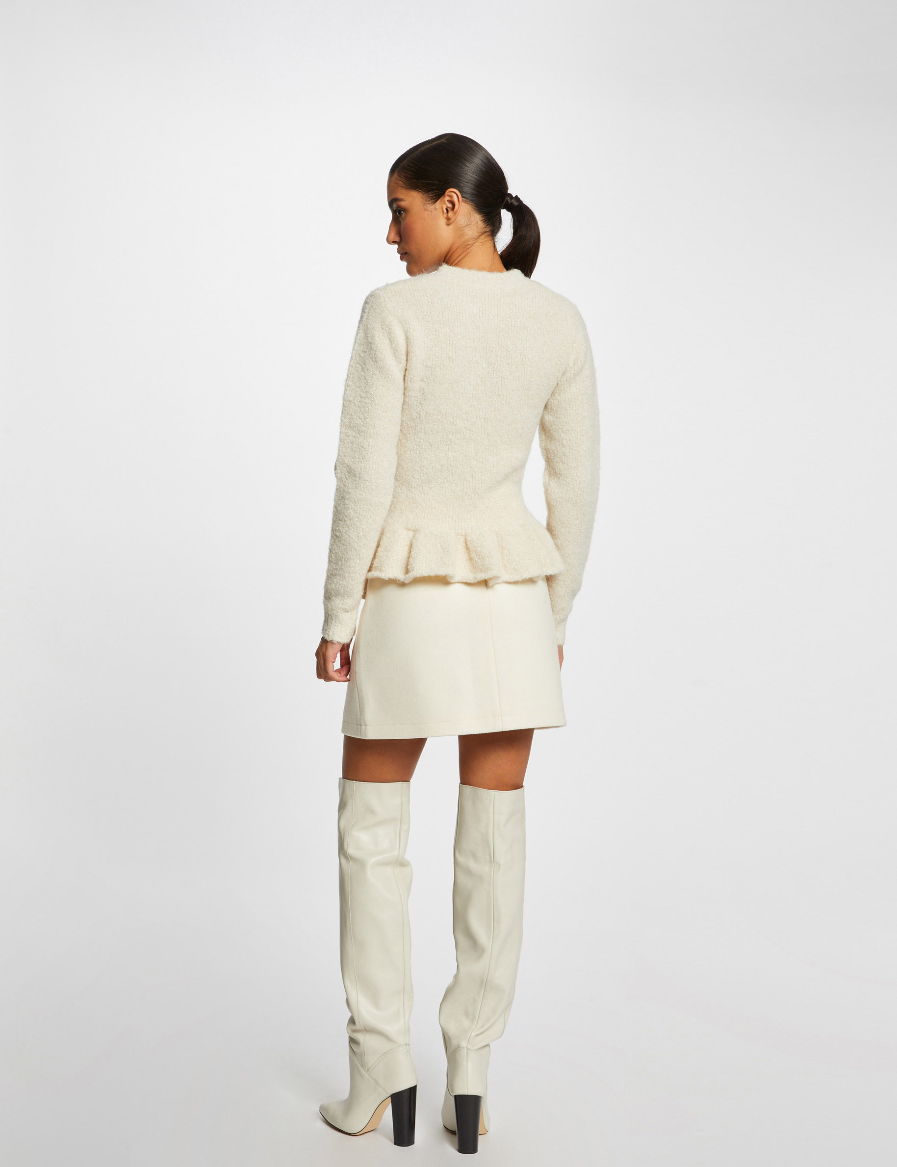 Pull MADEWELL Gris à Volants épaules Dénudées - Taille Large - Neuf Avec étiquettes
