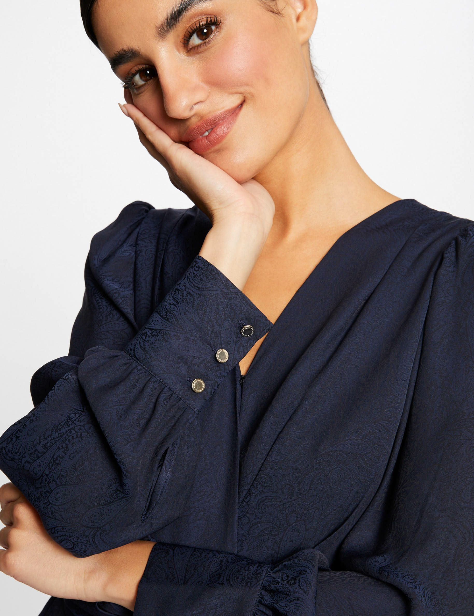 robe evasee a col cache coeur marine femme Robe évasée à col cache-coeur marine femme