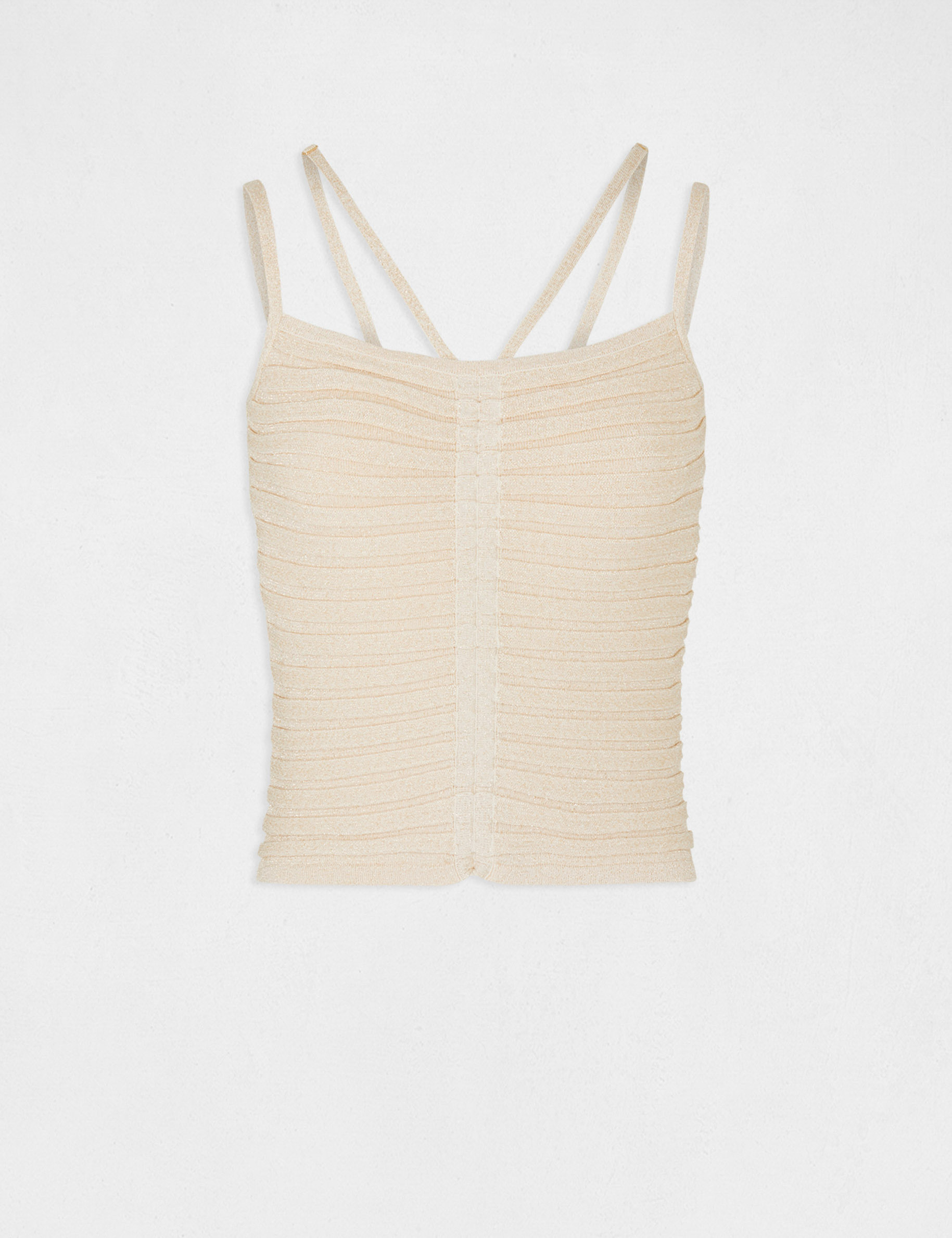 Débardeur pull à bretelles vieux rose femme Débardeur pull à bretelles vieux rose femme
