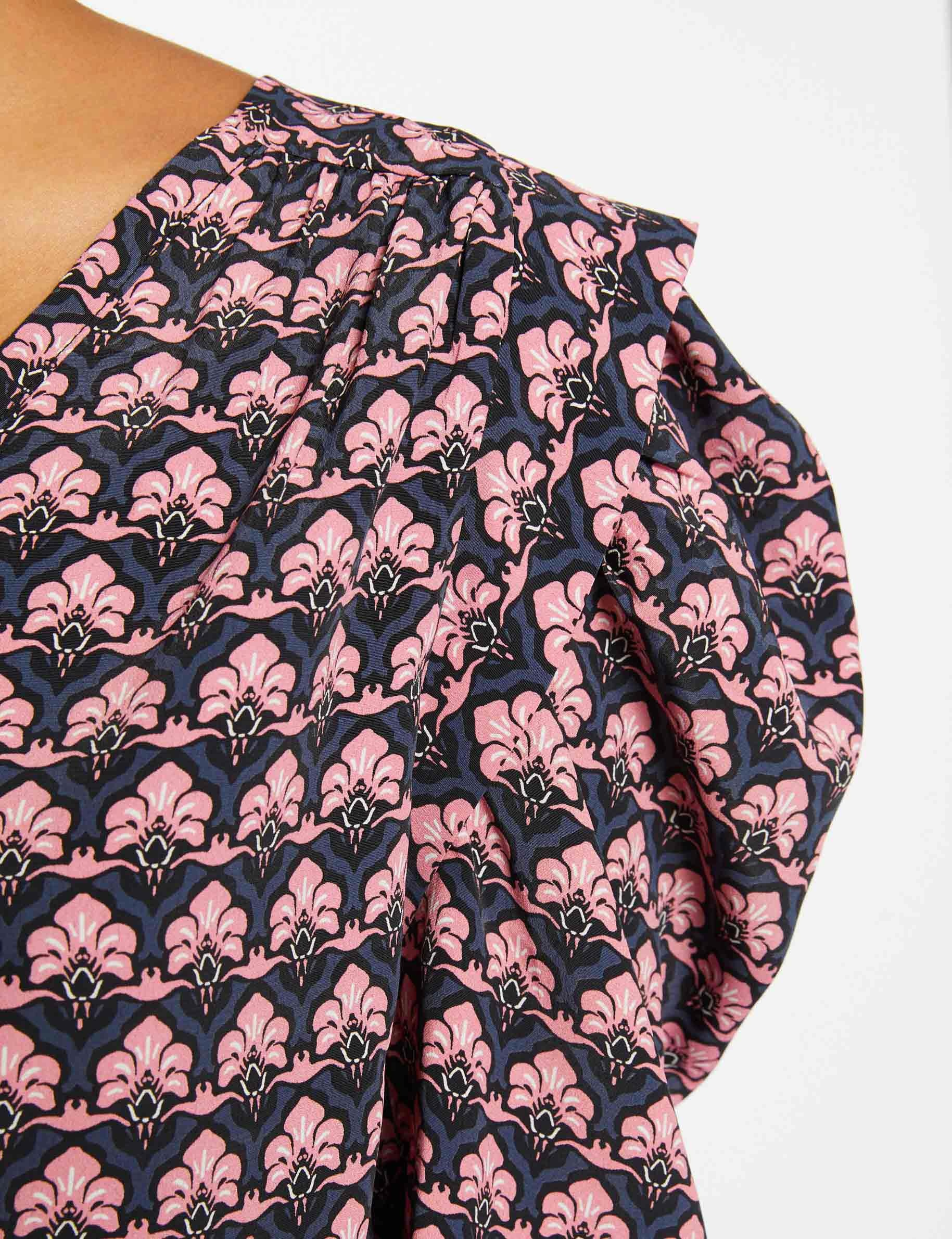 Chemise manches 3/4 imprimé abstrait multico femme Chemise manches 3/4 imprimé abstrait multico femme