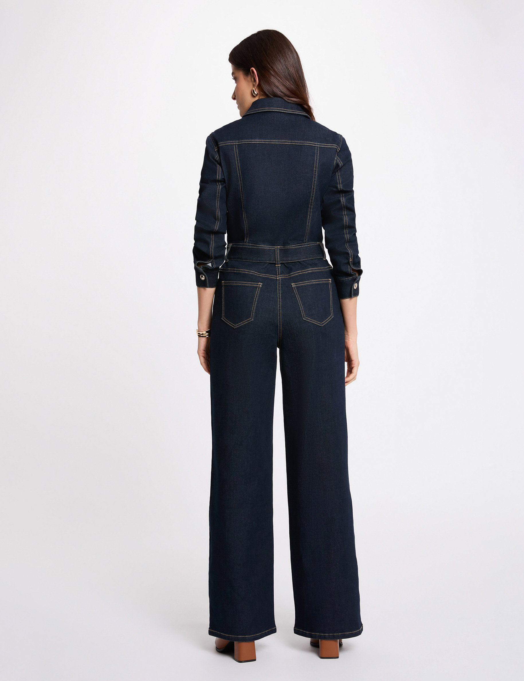 Combinaison jean large denim brut femme
