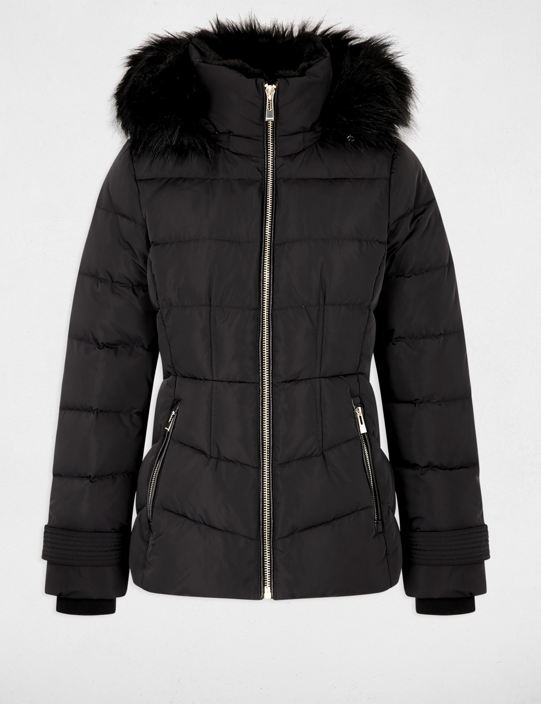 Doudoune courte ajust&eacute;e noir femme
