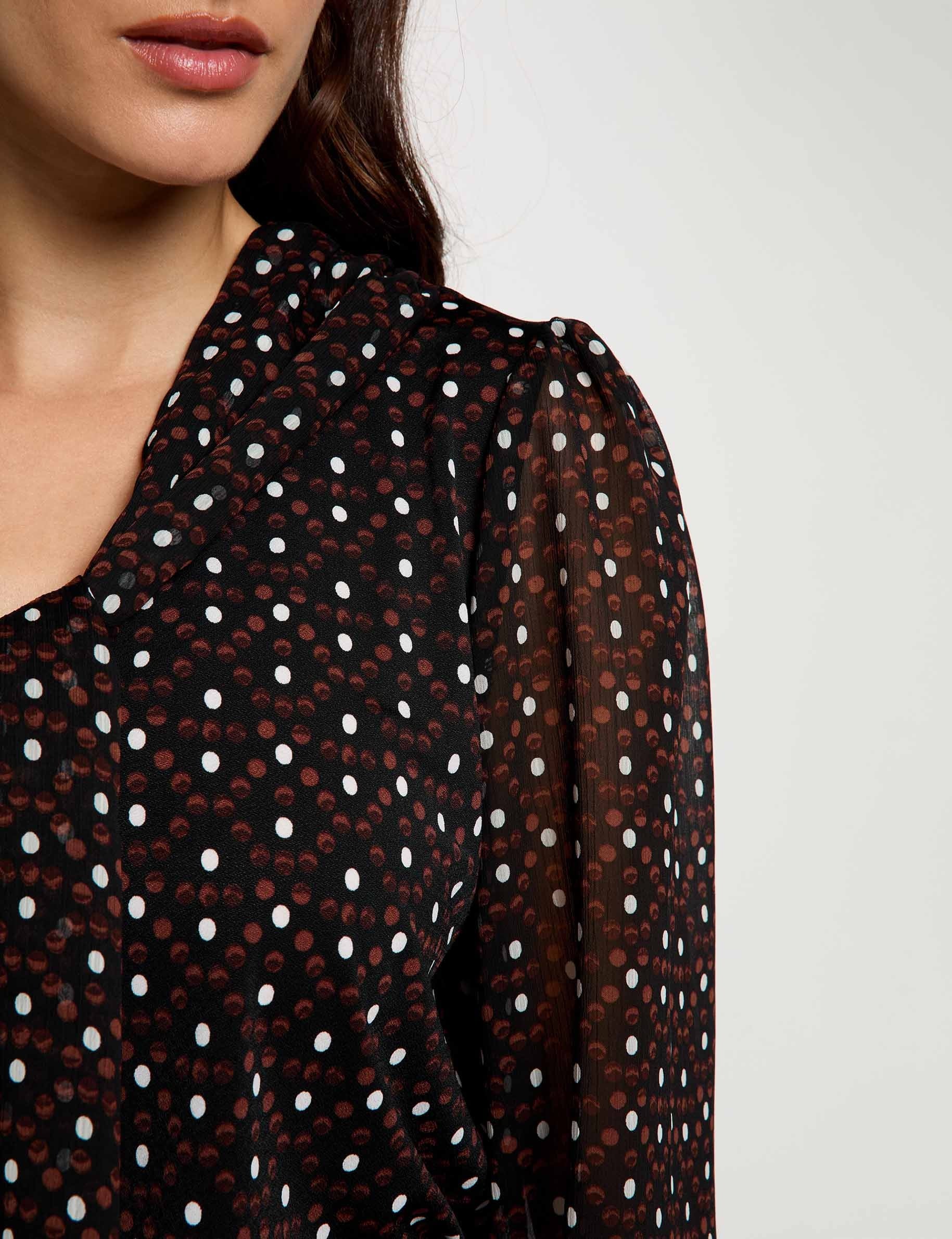 Blouse voile col lavalli&egrave;re multicolore femme