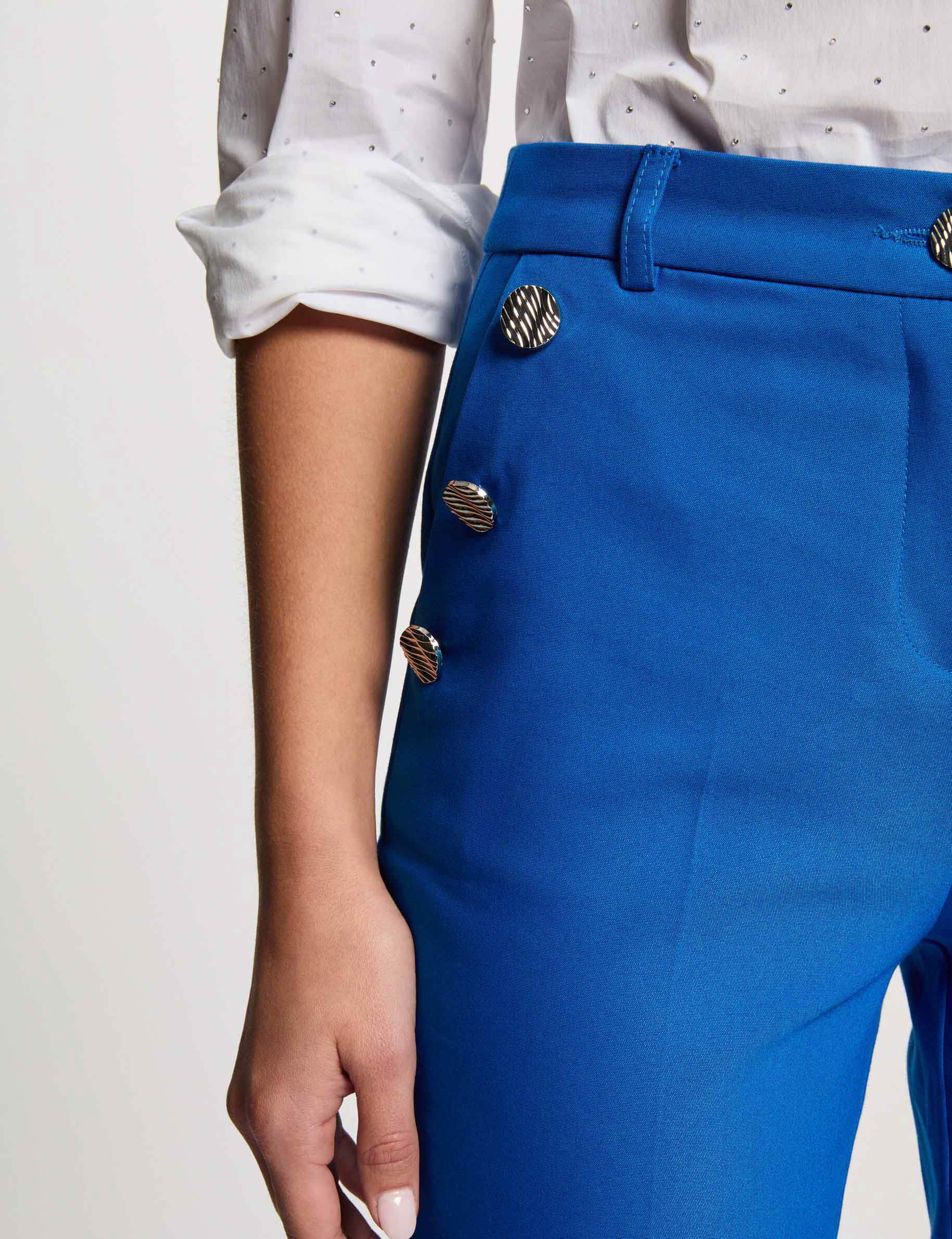 pantalon cigarette 78eme bleu electrique femme Pantalon cigarette 7/8ème bleu electrique femme