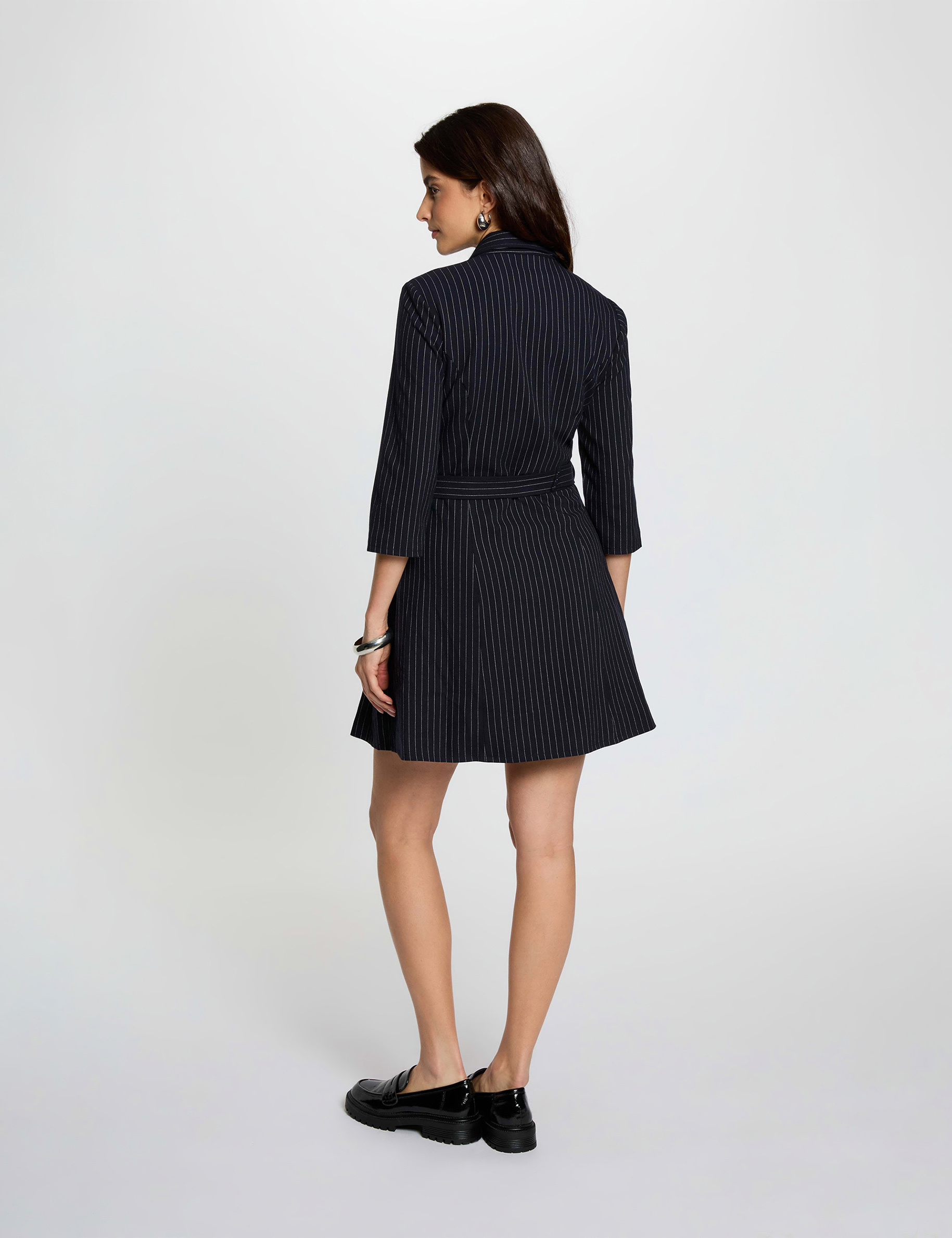 Robe courte ajust&eacute;e bleu marine femme