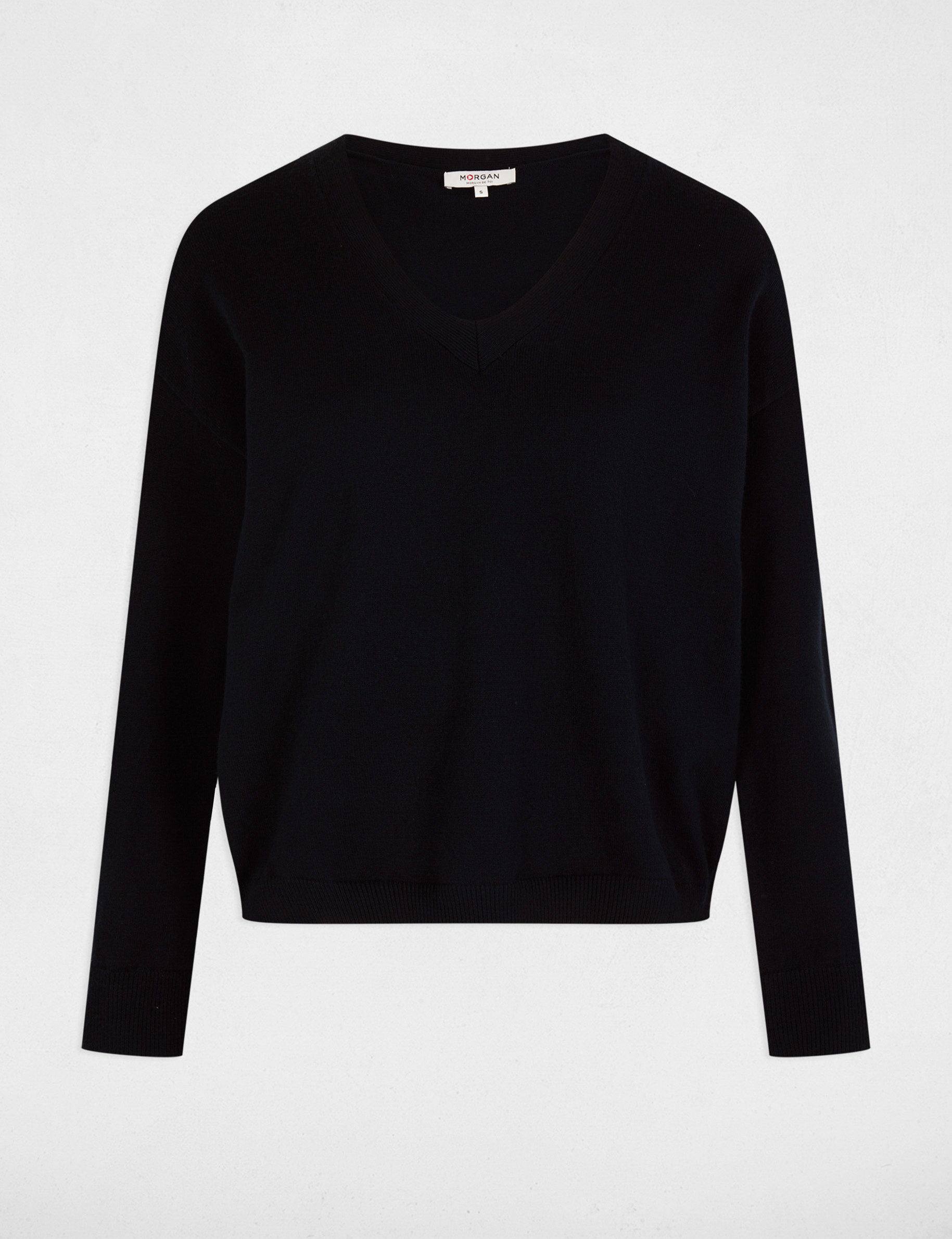 pull col en v bleu marine femme Pull col en V bleu marine femme