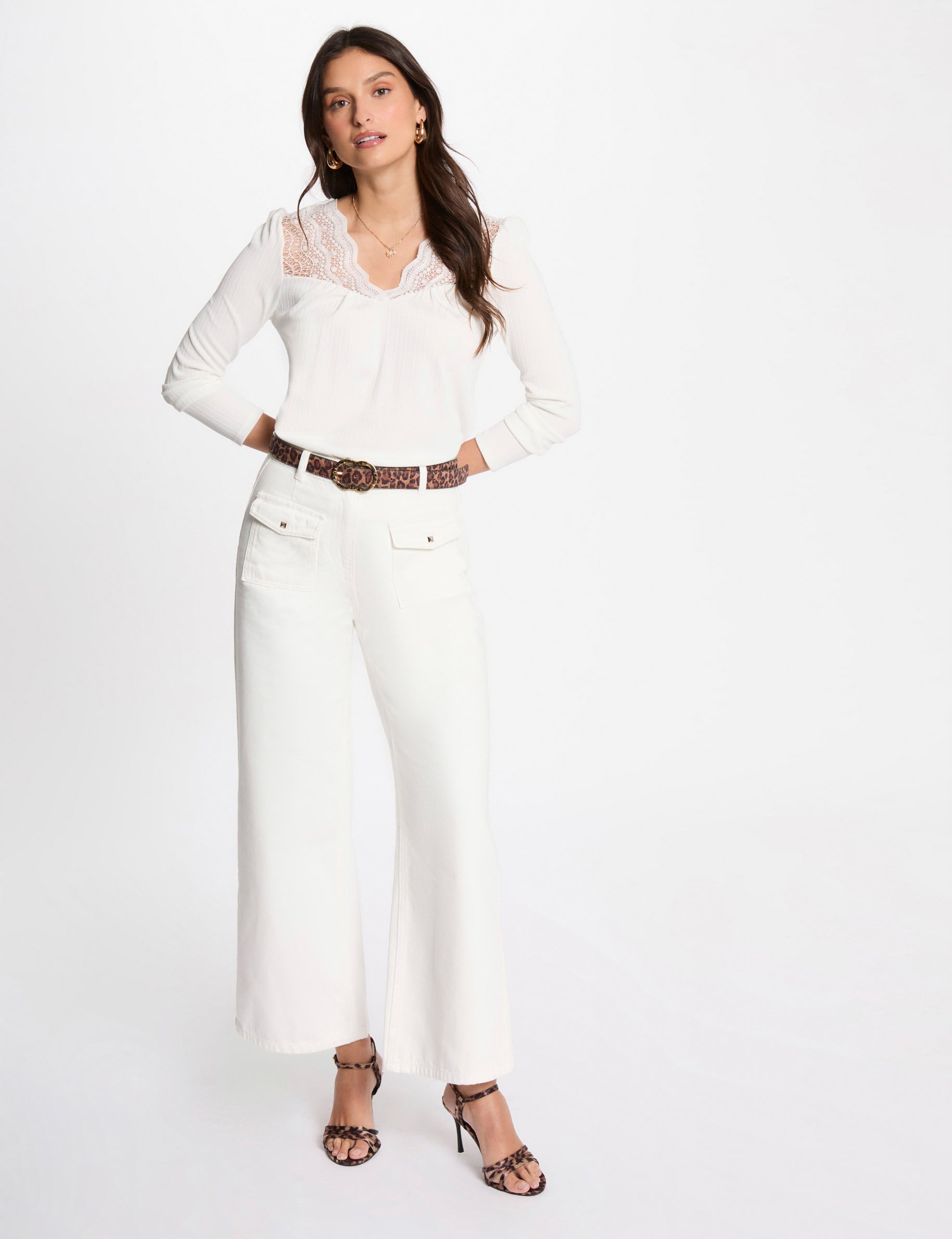 t shirt manches longues blanc femme T-shirt manches longues blanc femme