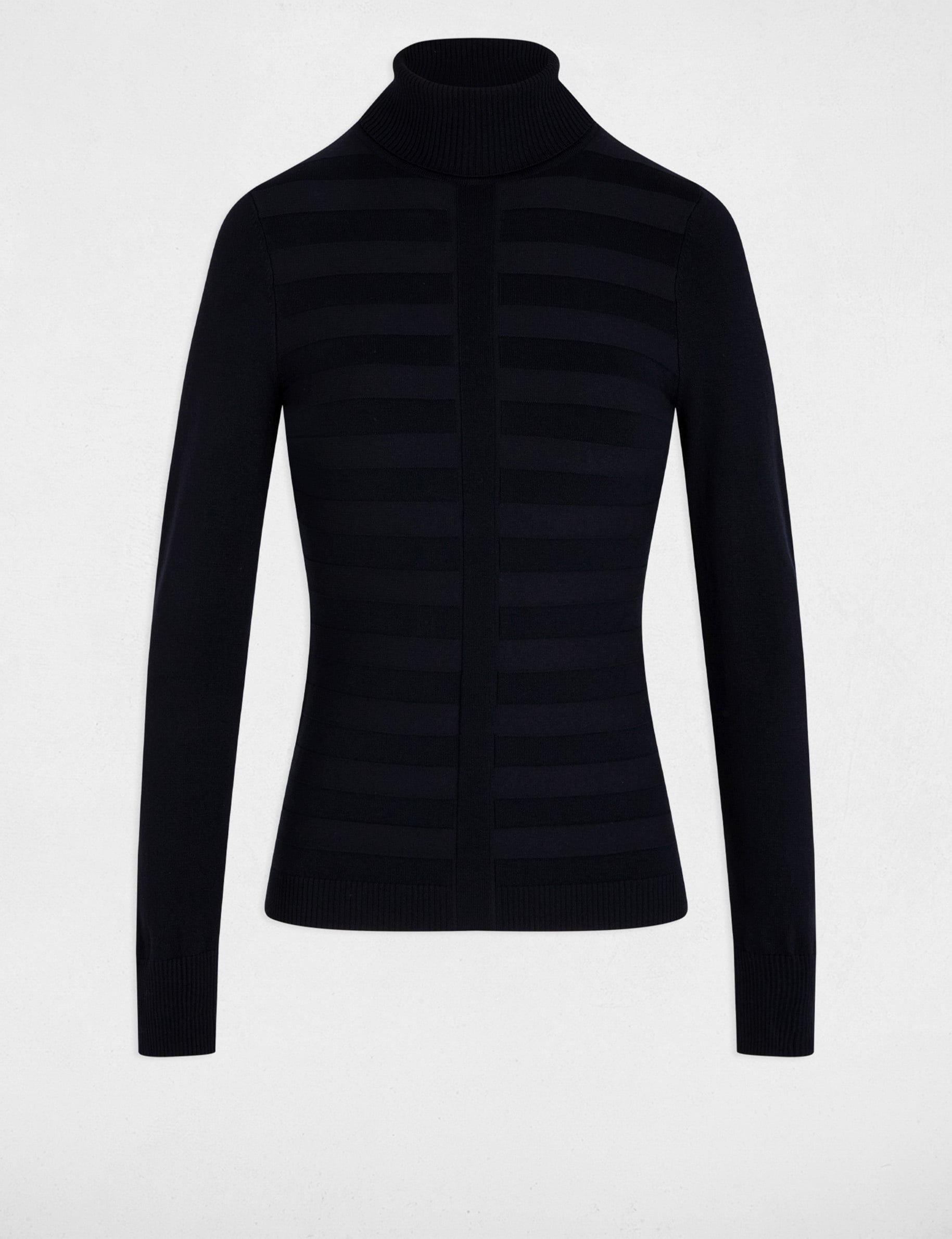 PULL COL ROULÉ N°434 CROP EXTRA BLEU MARINE - Extreme Cashmere | Chez