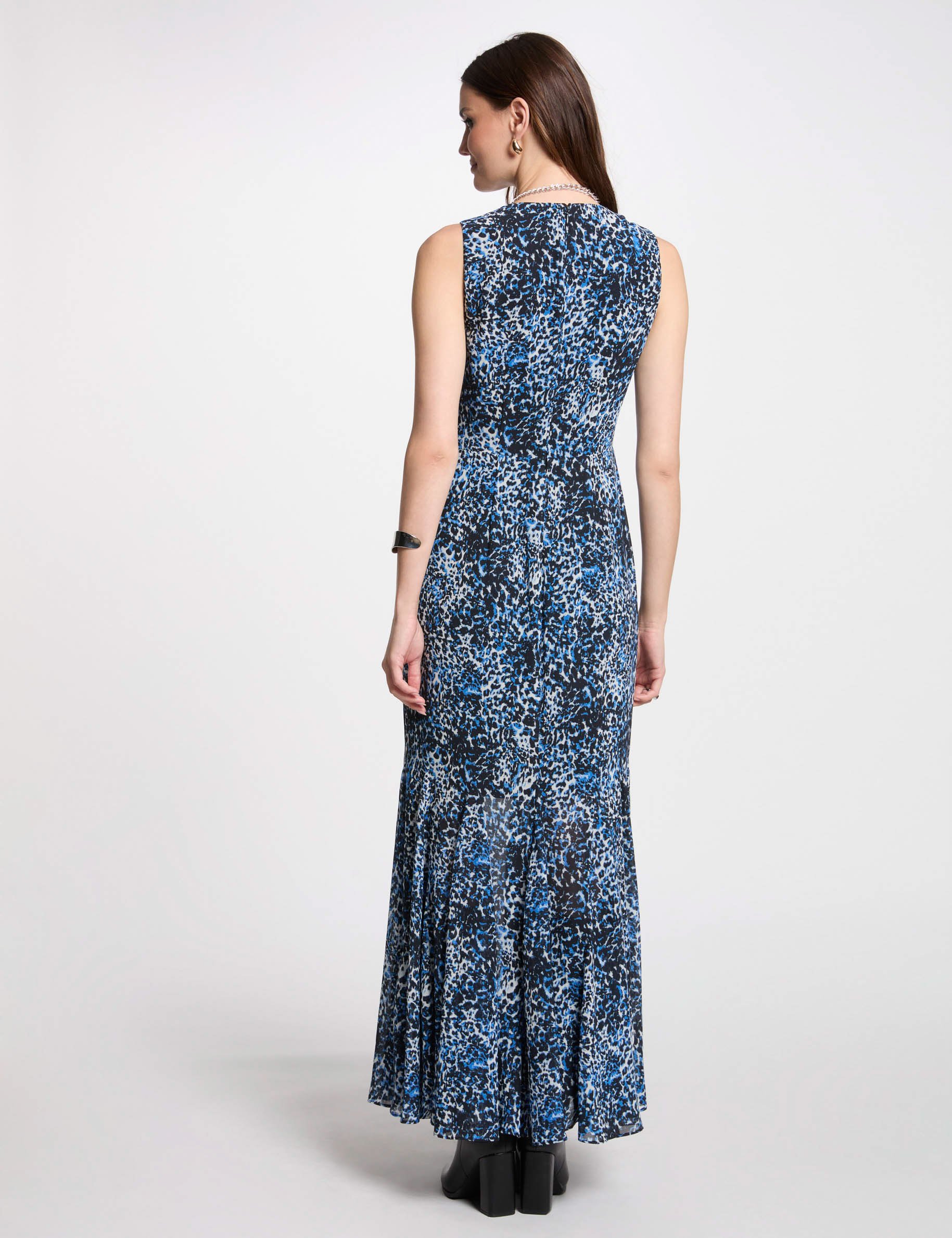 robe longue droite imprimee multicolore femme Robe longue droite imprimée multicolore femme