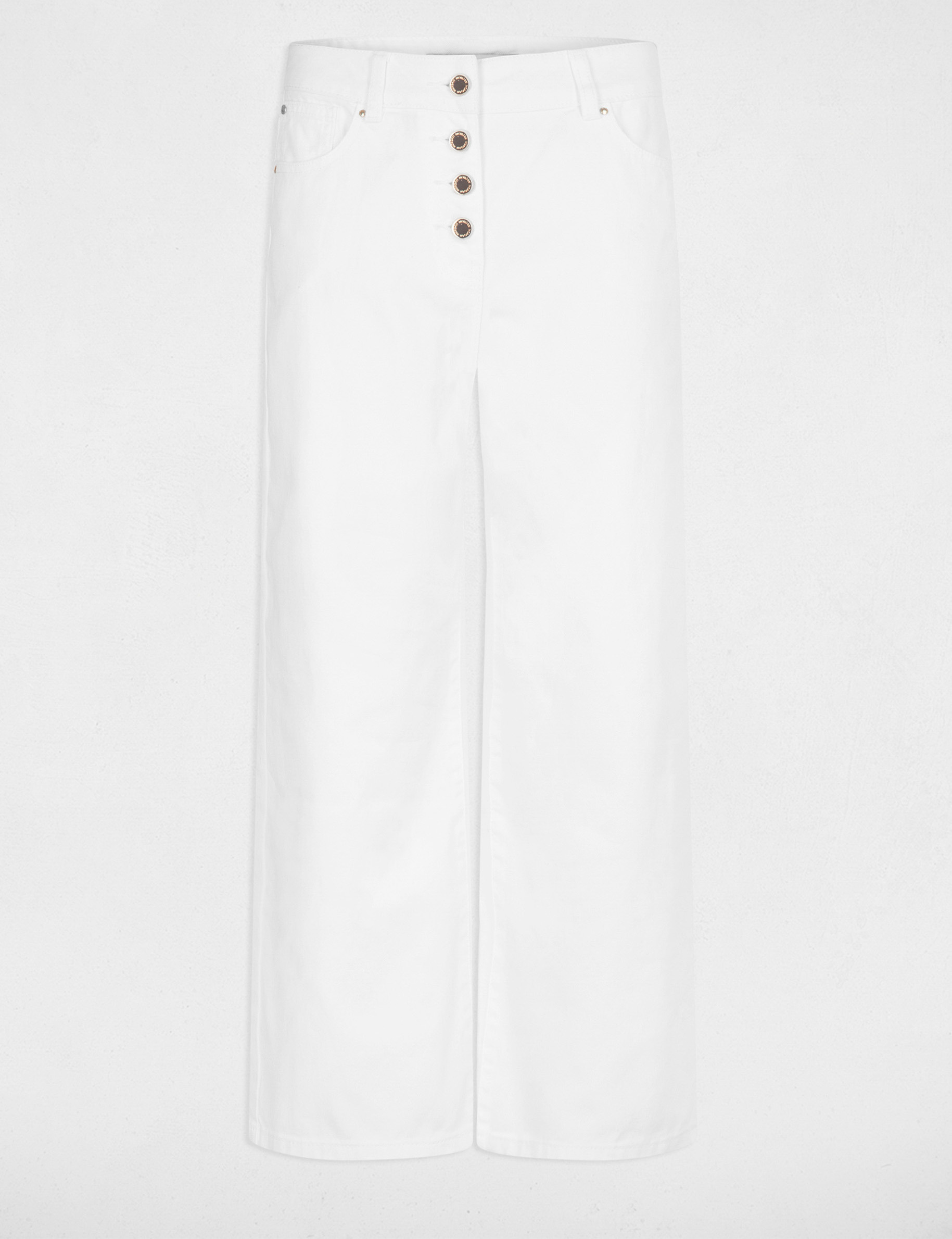 Jeans droit 7/8&egrave;me ecru femme