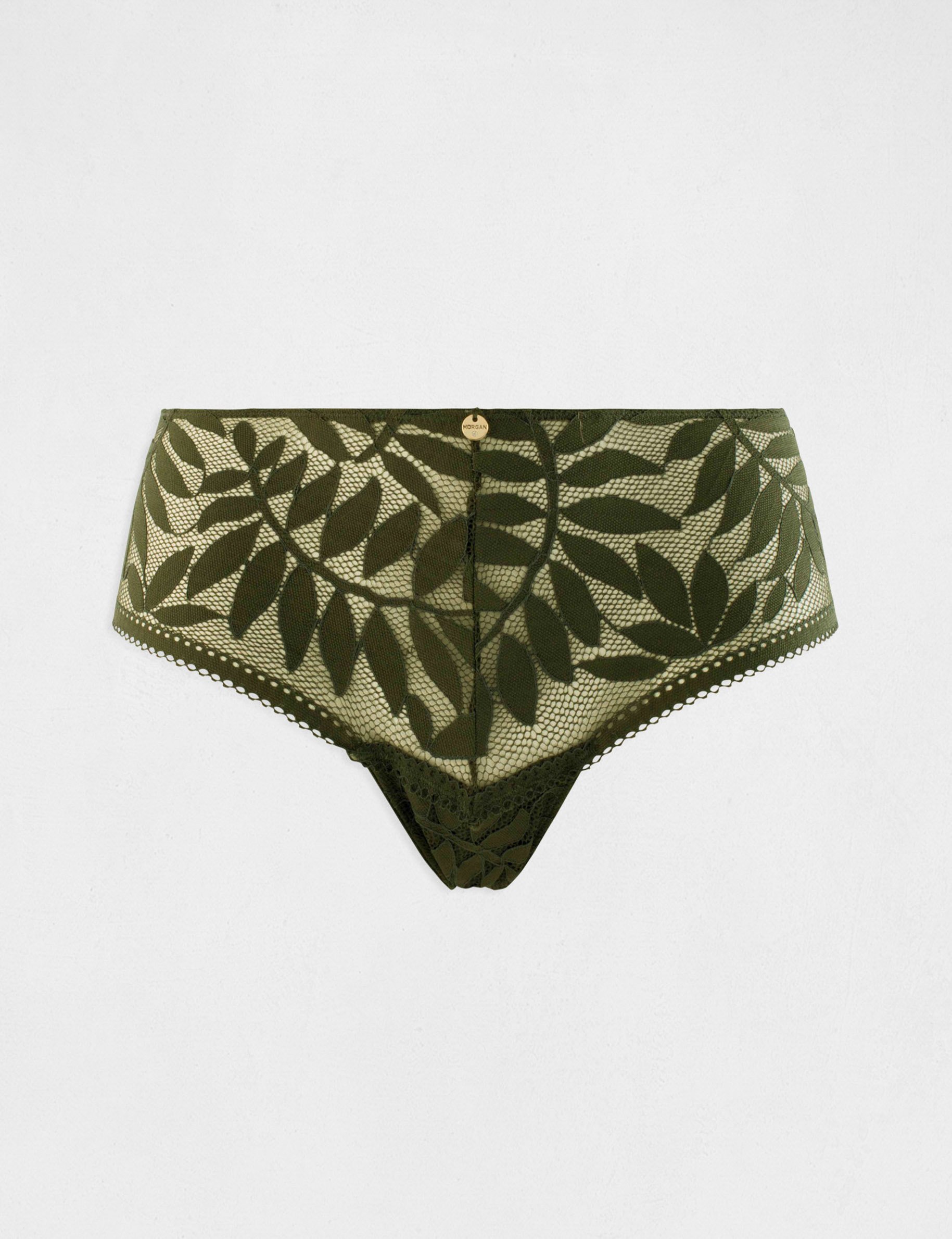 shorty en dentelle vert kaki femme Shorty en dentelle vert kaki femme