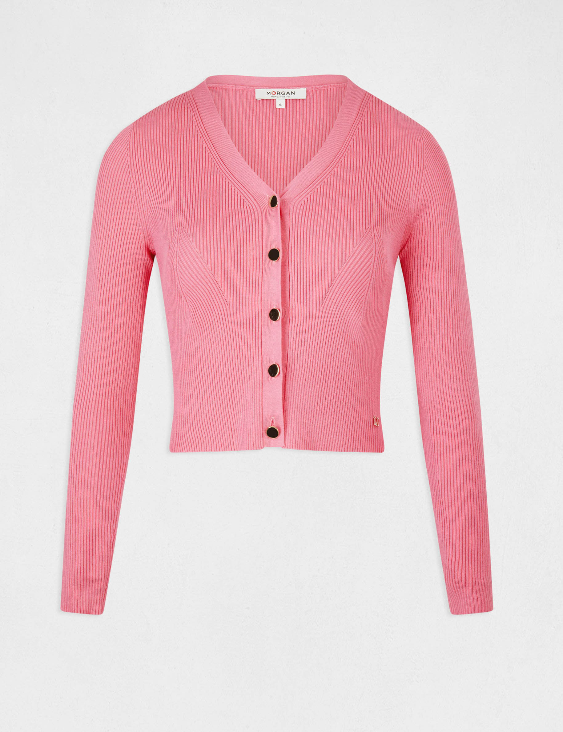 gilet manches longues boutonne rose femme Gilet manches longues boutonné rose femme