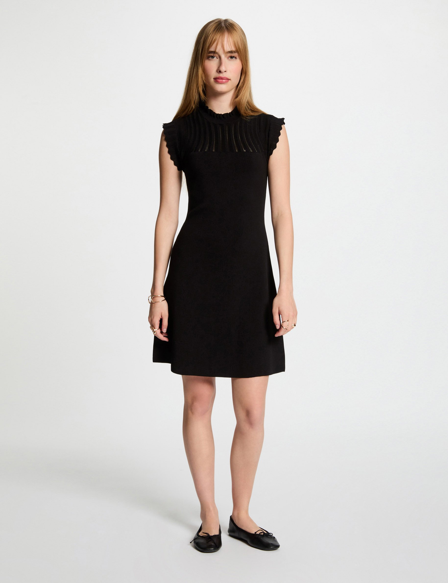 robe tricot courte trapeze noir femme Robe tricot courte trapèze noir femme