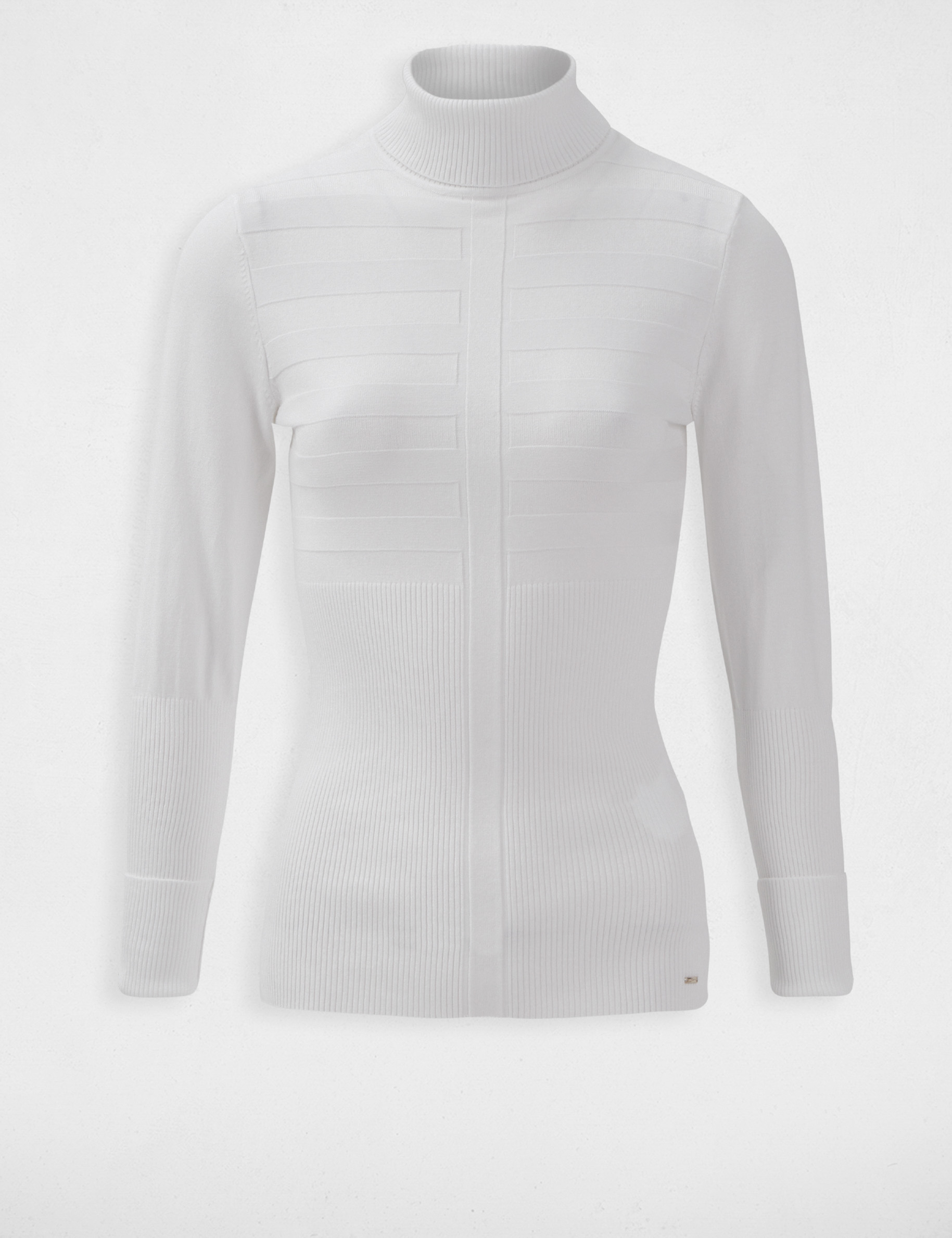 Pull manches longues col roulé ecru femme Pull manches longues col roulé ecru femme